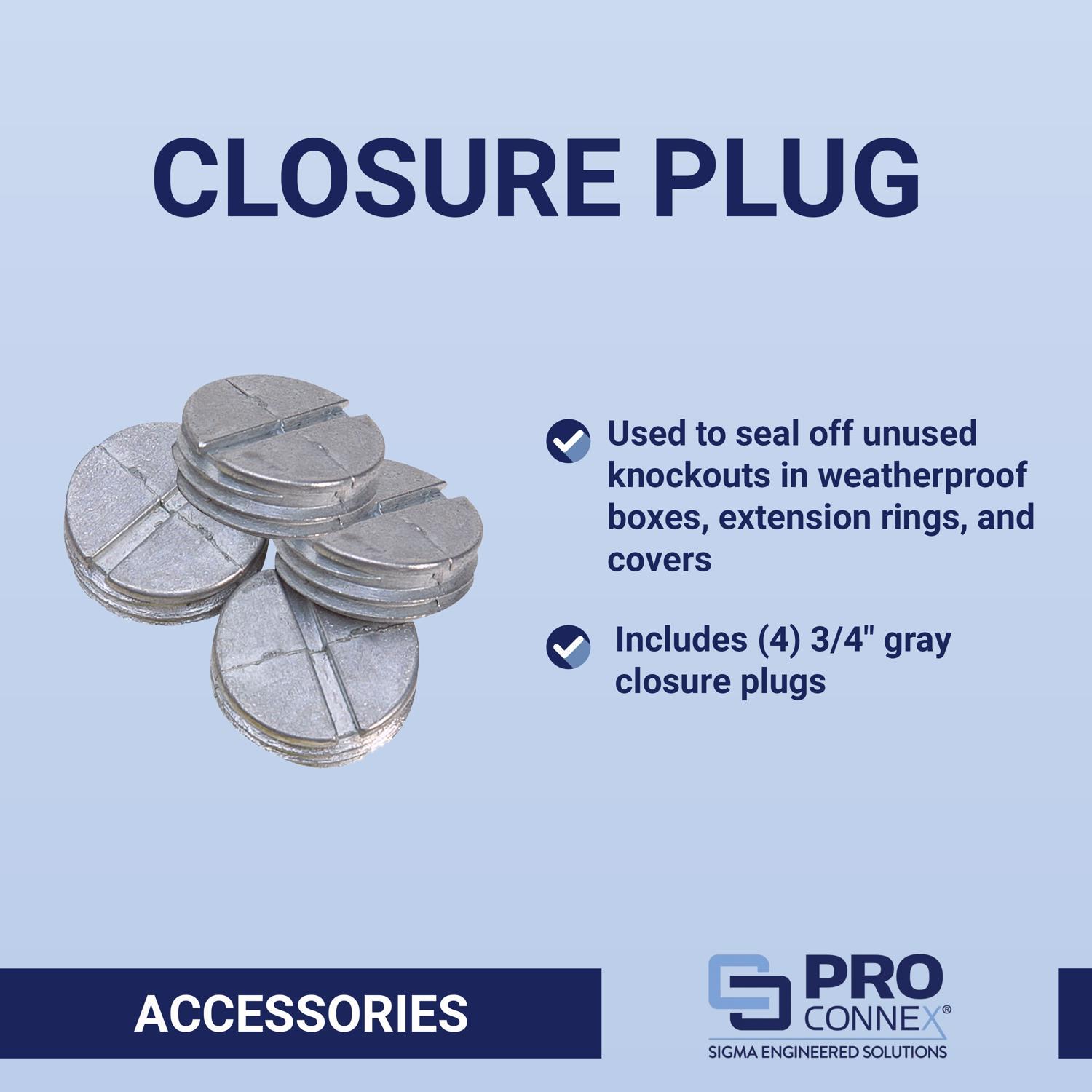Sigma Engineered Solutions Round Die-Cast Zinc 1 in. H X 3/4 in. W Closure Plug