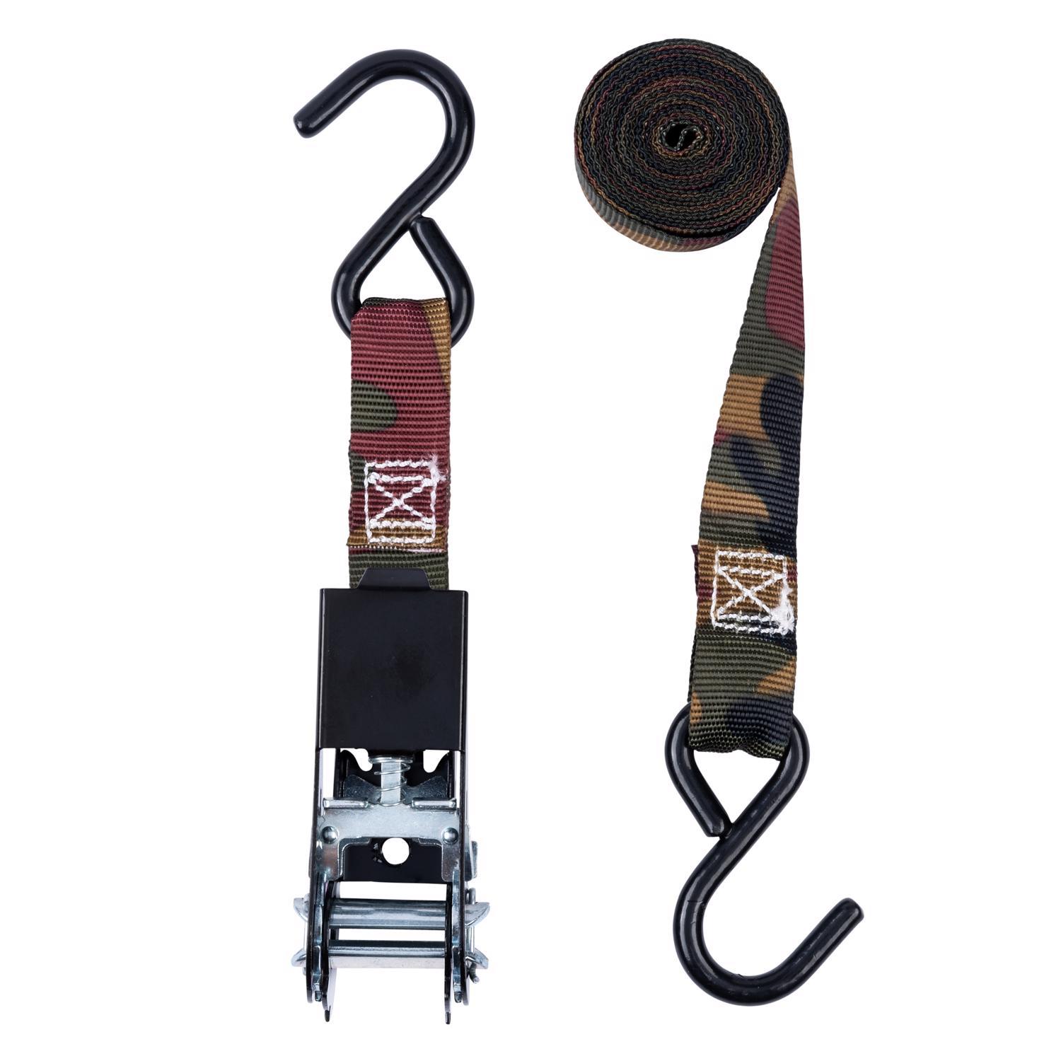 Keeper 1 in. W X 8 ft. L Camo Tie Down w/Ratchet 400 lb 4 pk
