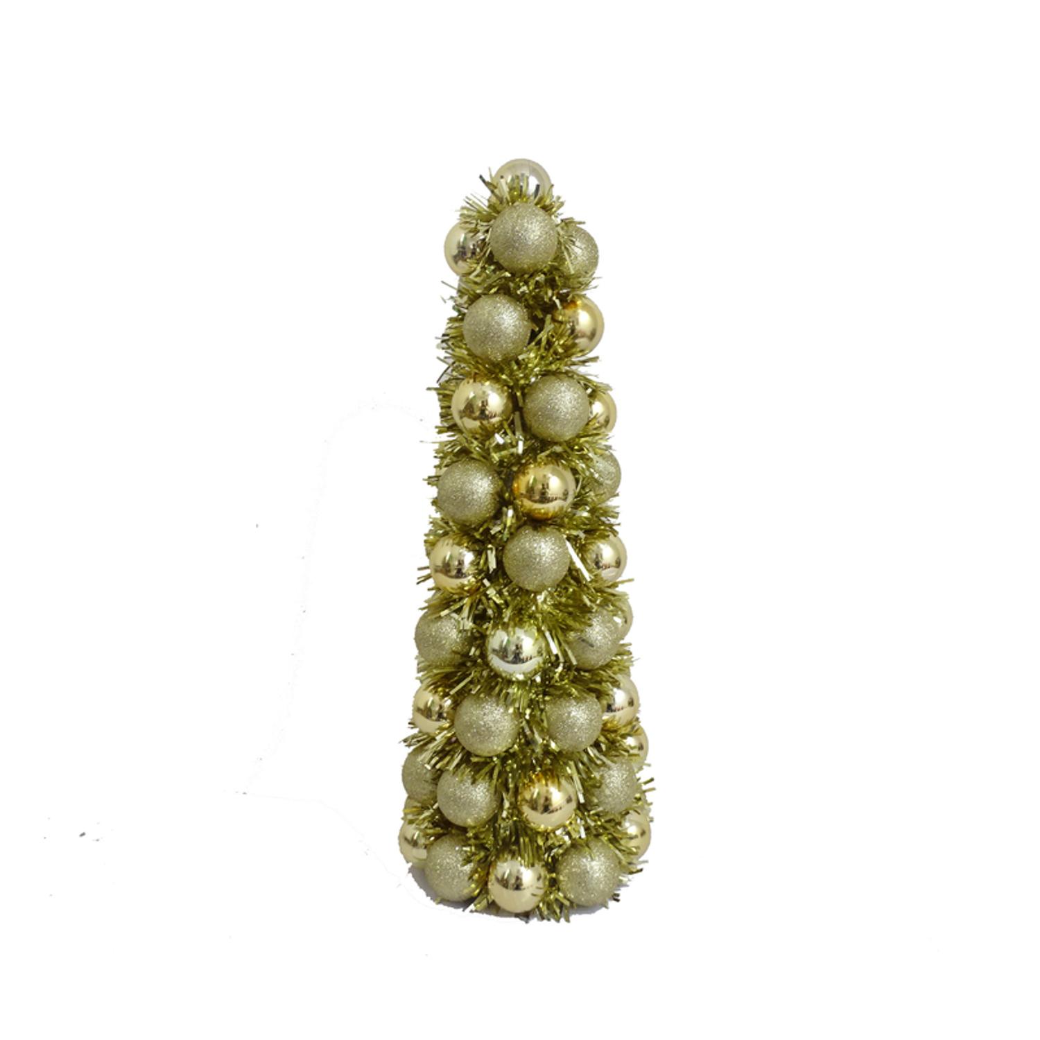 FC Young Assorted Glitter Ball Cone Christmas Tree 18 in.