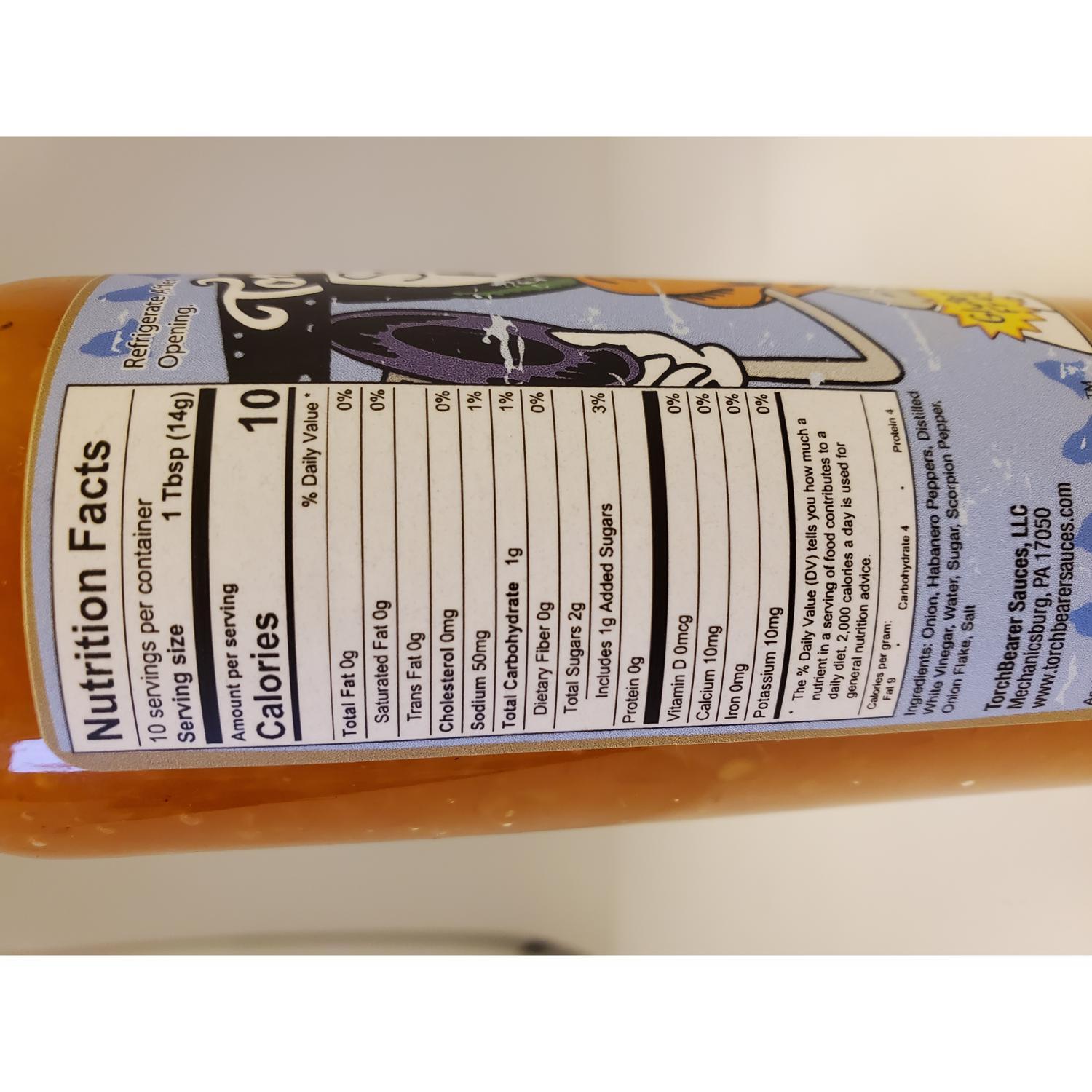 Torchbearer Sauces Sweet Onion Habanero Hot Sauce 5 oz