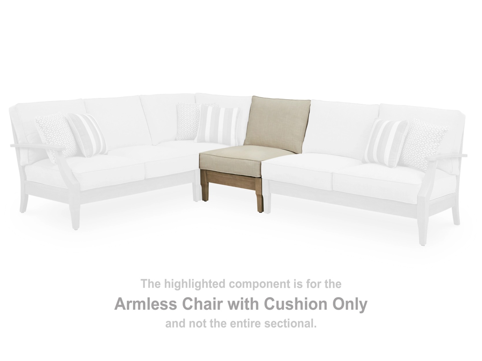 Ashley Clare View Armless Chair with Cushion