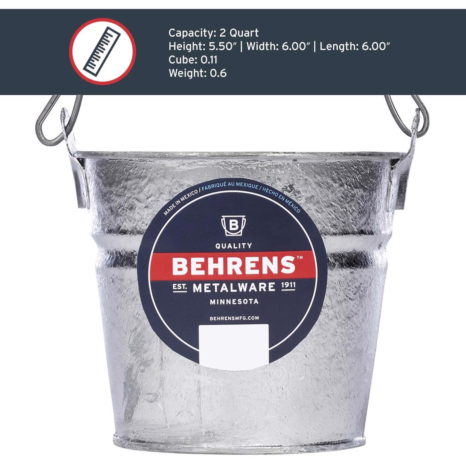 Behrens Hot Dipped 2 qt Galvanized Pail Gray