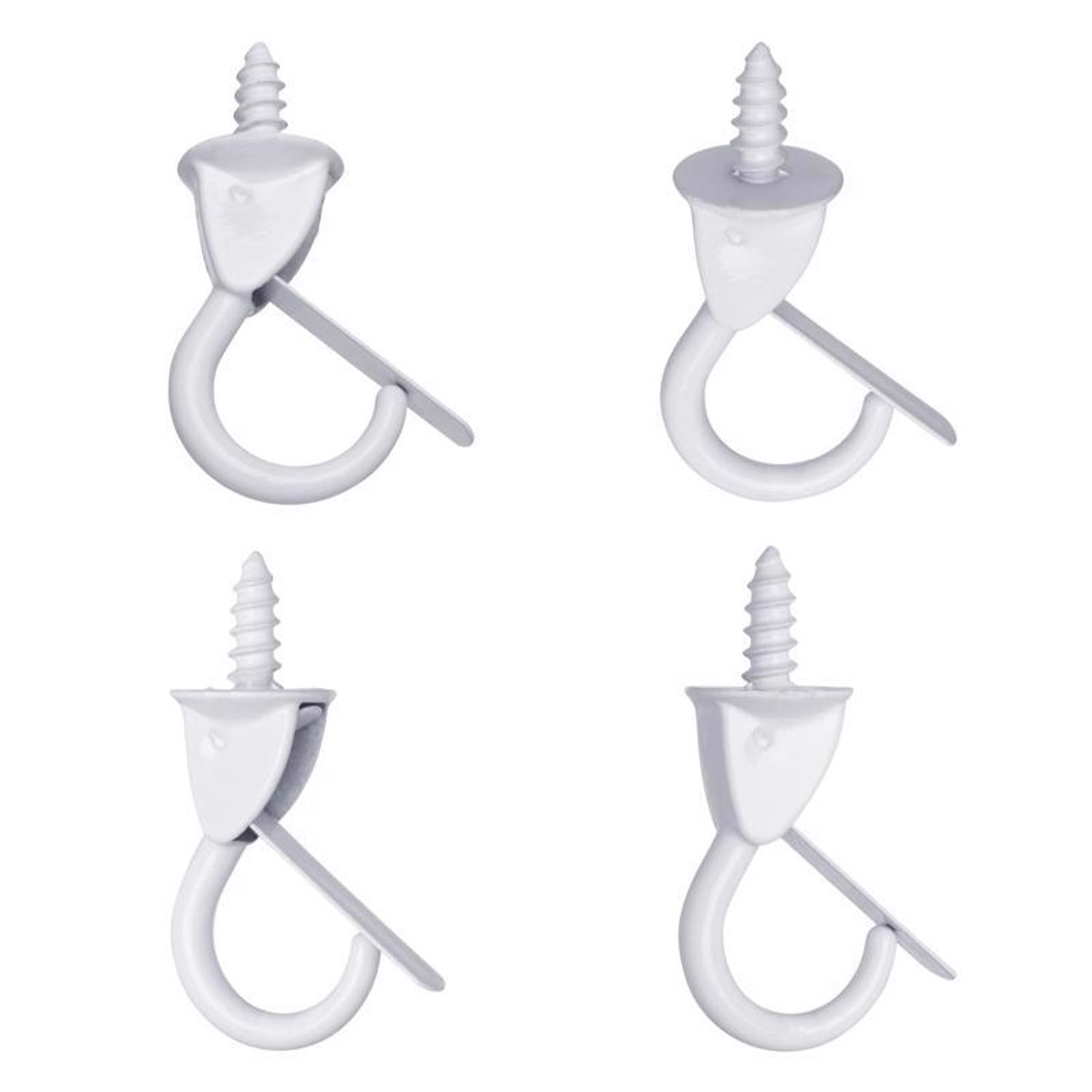Ace Medium White Steel 1.375 in. L Cup Hook 10 lb 4 pk