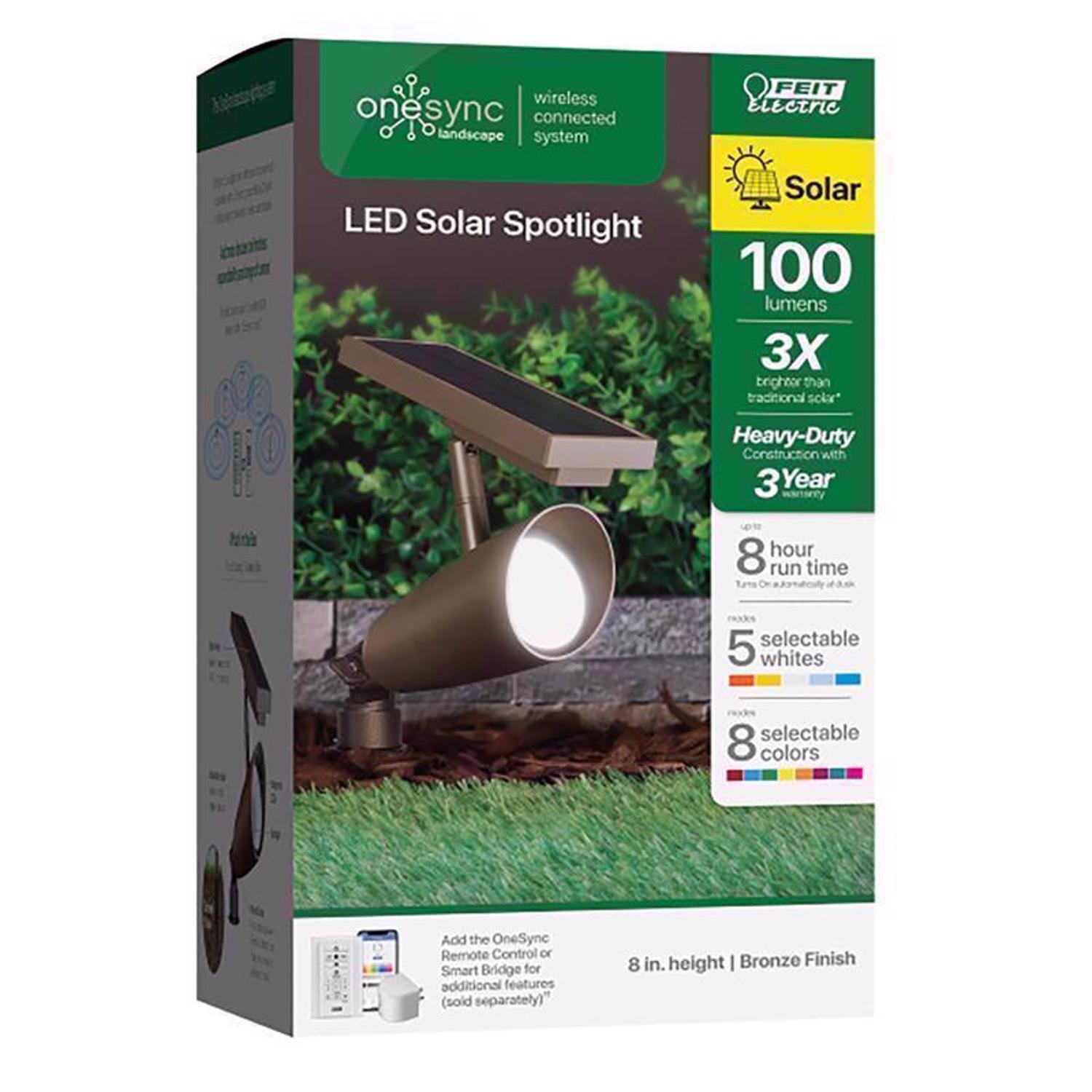 Feit OneSync Bronze Solar Powered/Remote 1 W LED Spotlight 1 pk