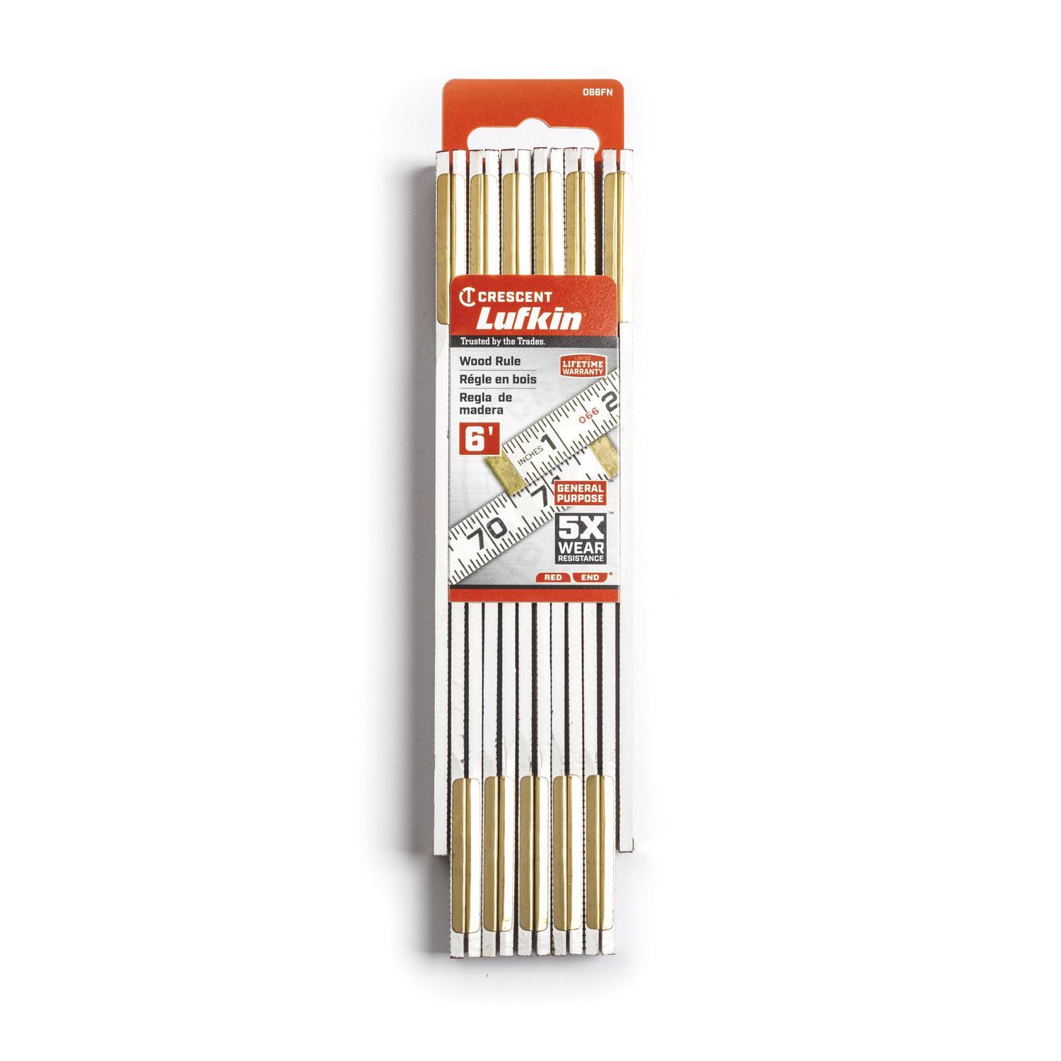 Crescent Lufkin 72 in. L X 5/8 in. W Wood Rule SAE