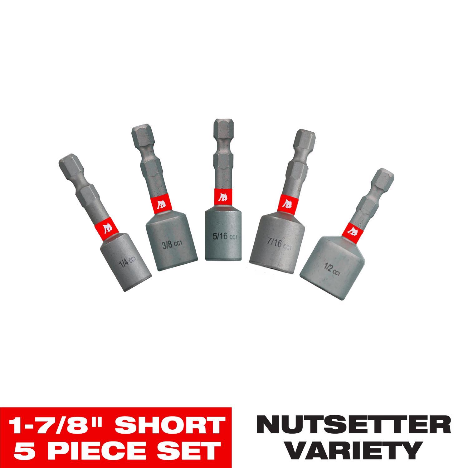 Diablo 1-7/8 in. L Black Oxide Magnetic Nut Setter Set 5 pc