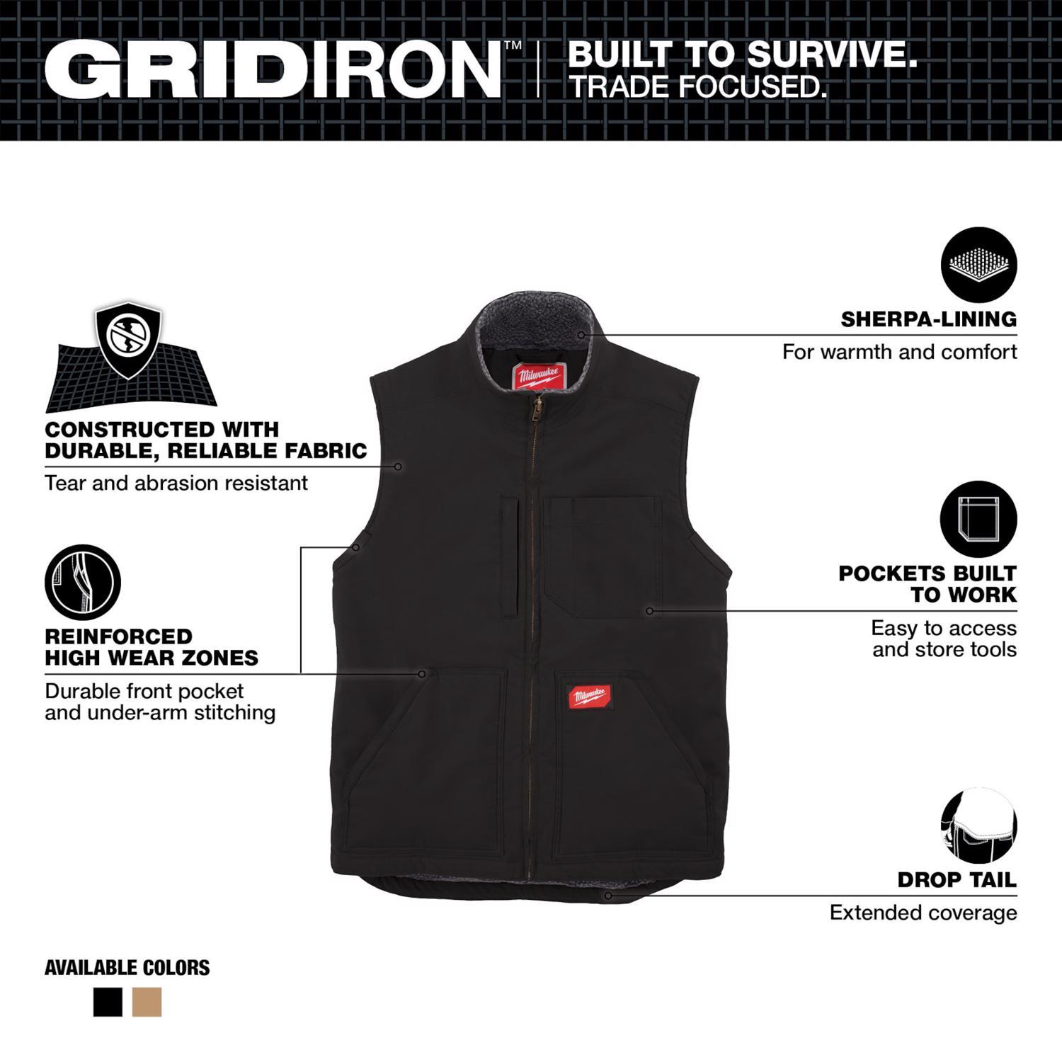 Milwaukee M Sleeveless Men's Mock Neck Work Vest Black