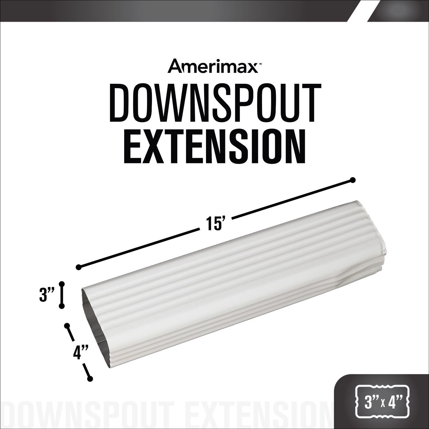 Amerimax 3 in. H X 4.25 in. W X 15 in. L White Aluminum K Downspout Extension
