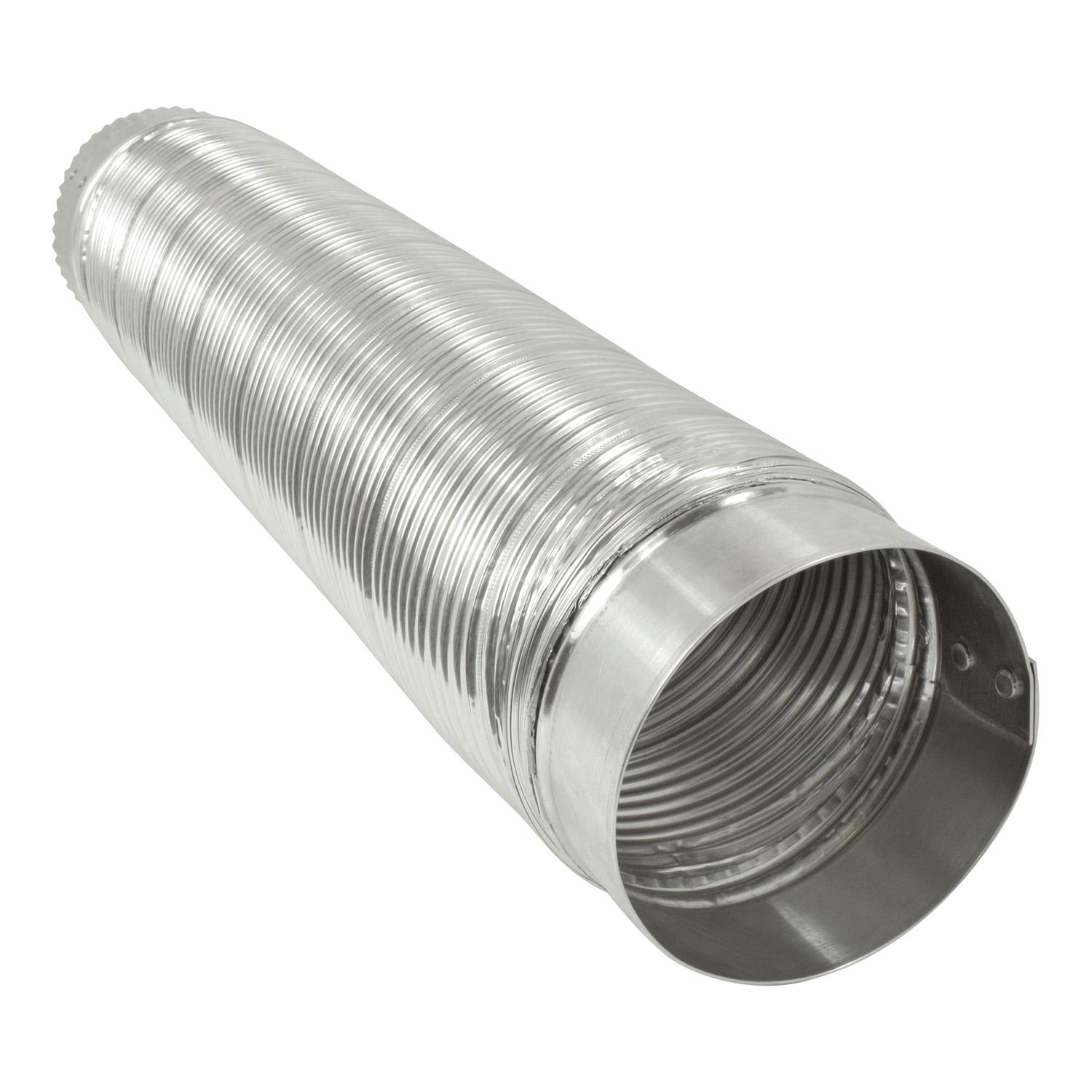 Ace 2 ft. L X 4 in. D Silver/White Aluminum Semi-Rigid Vent Duct