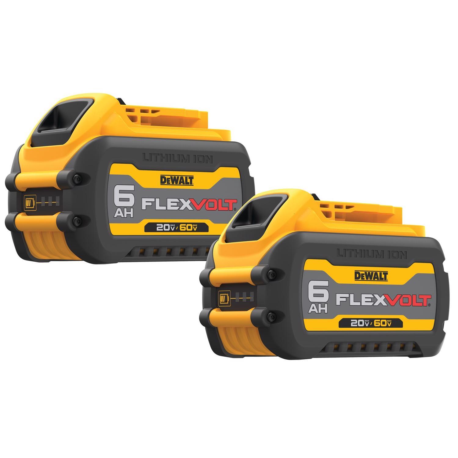 DeWalt 20V-60V MAX FLEXVOLT DCB606-2 6 Ah Lithium-Ion Battery 2 pc