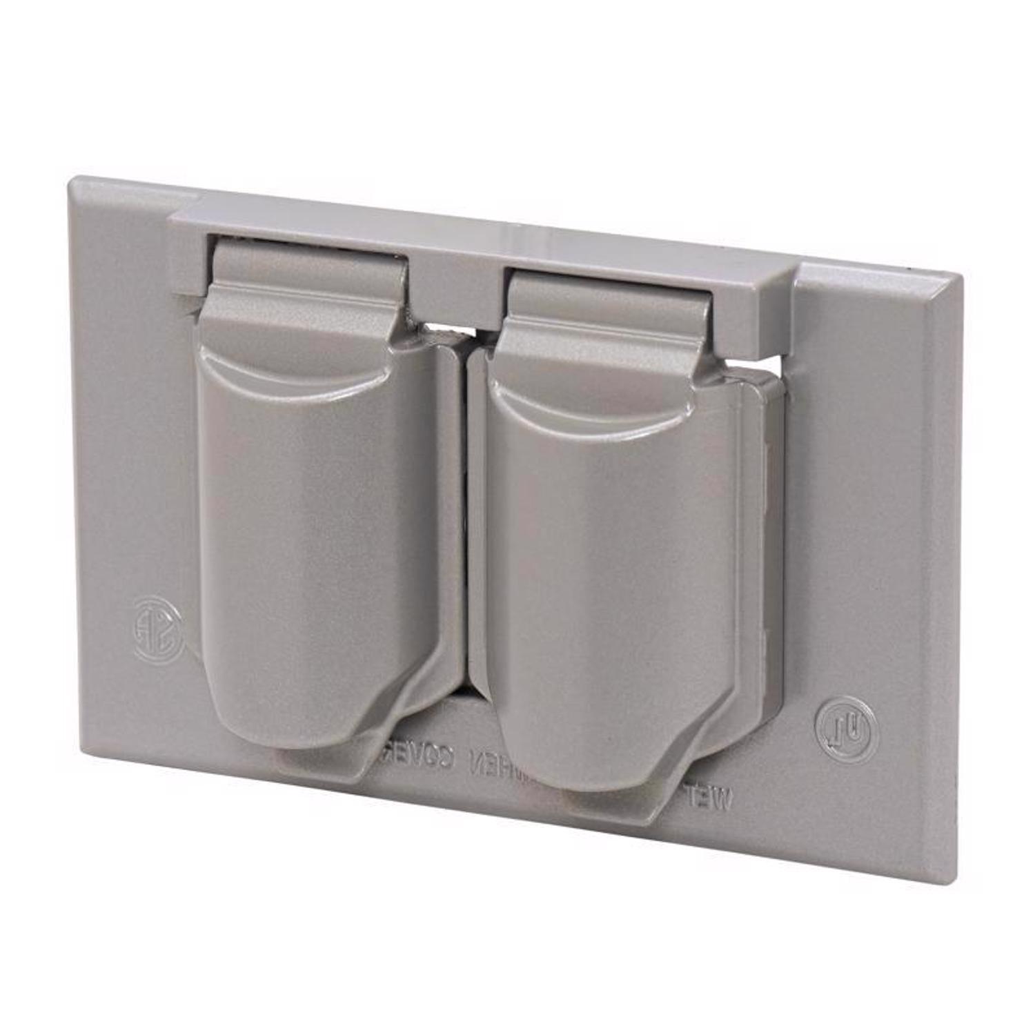 Sigma Engineered Solutions Rectangle Die-Cast Metal 1 gang 2.83 in. H X 4.57 in. W Horizontal Duplex