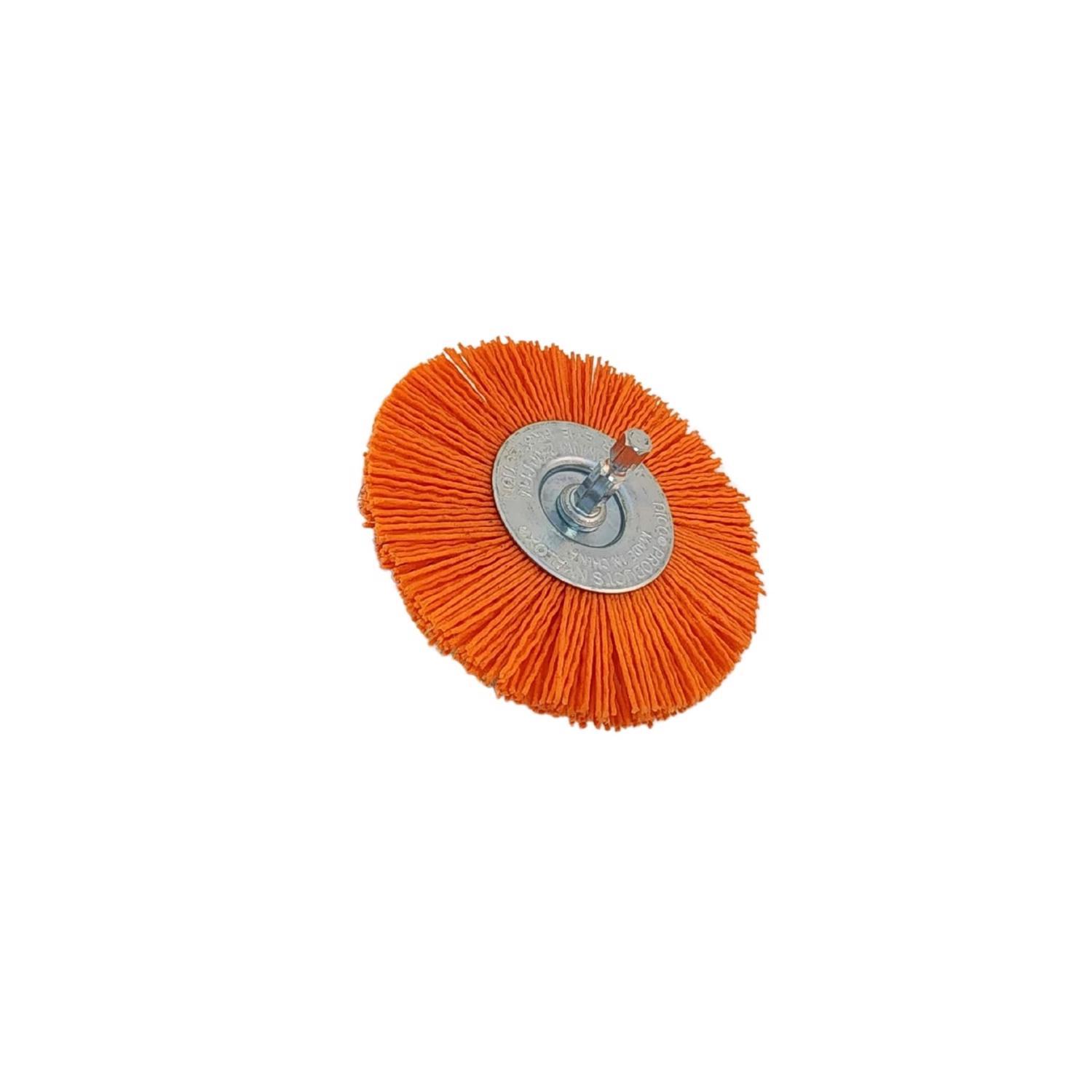 Dico Nyalox 4 in. Medium Crimped Mandrel Mounted Wheel Brush Nylon 2500 rpm 1 pc