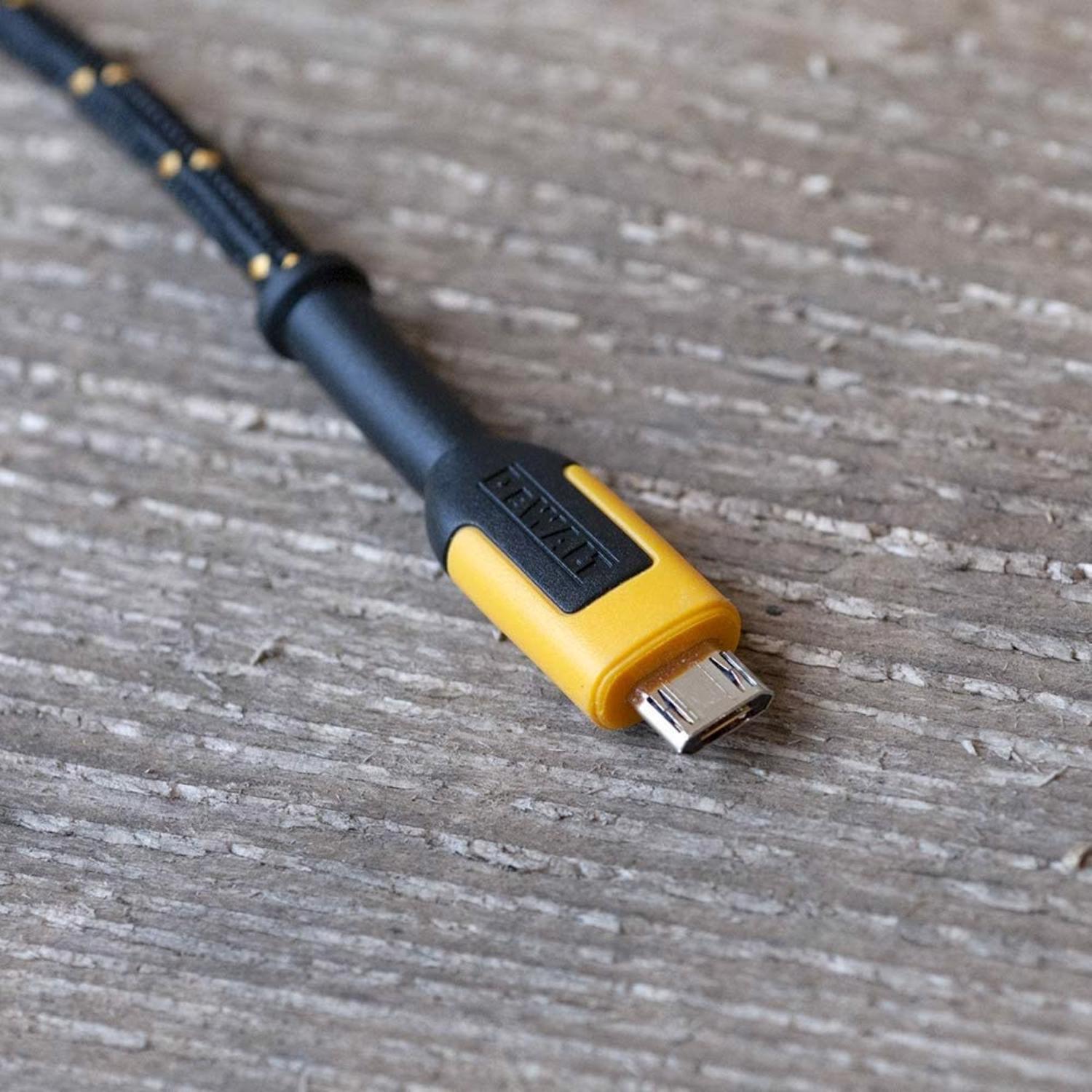 DeWalt Micro to USB Cable 10 ft. Black/Yellow