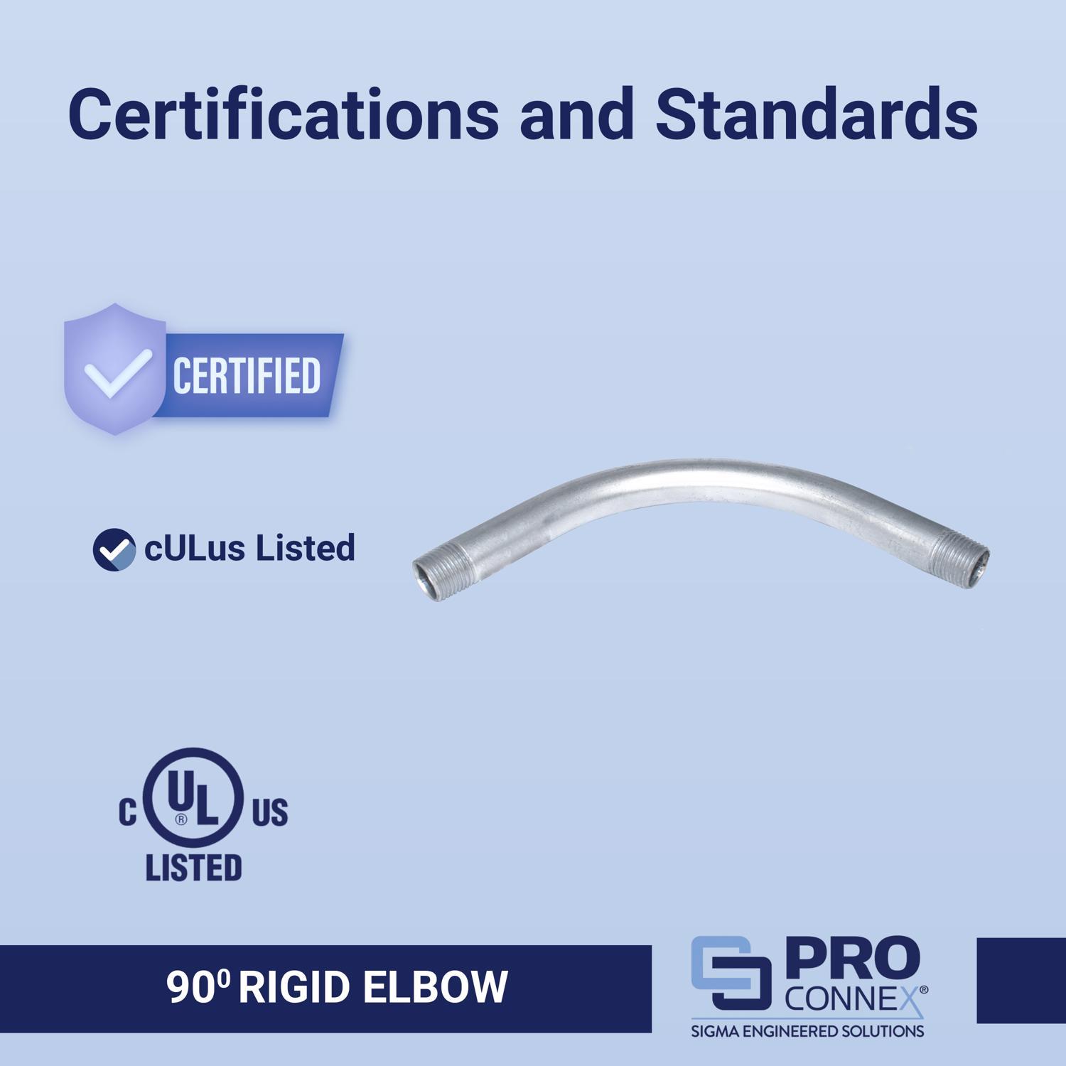 Sigma Engineered Solutions ProConnex 3/4 in. D Zinc-Plated Steel 90 Degree Elbow For Rigid/IMC 1 pk