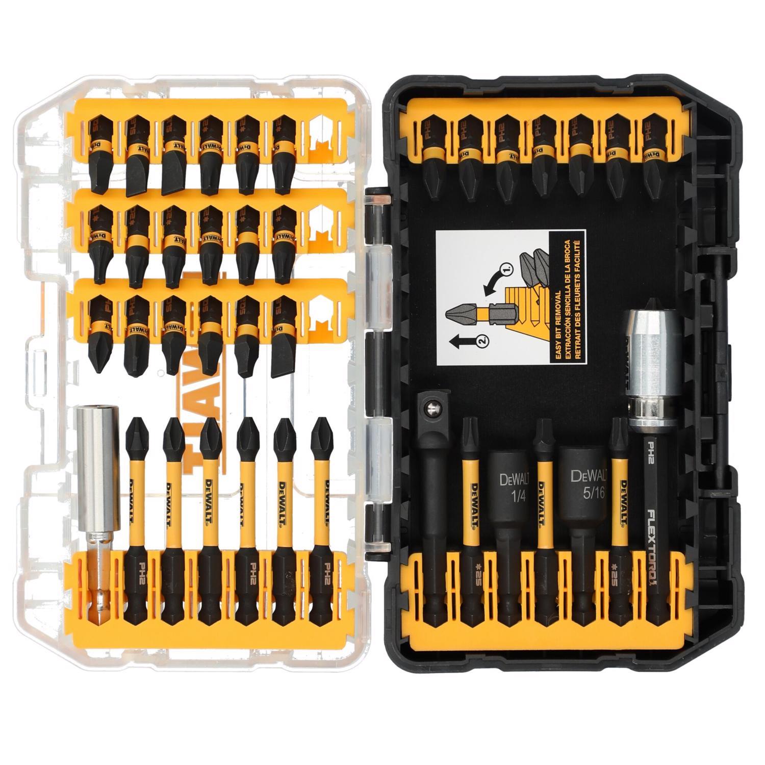 DEWALT FlexTorq Screwdriver Bit Set Steel 40 pc
