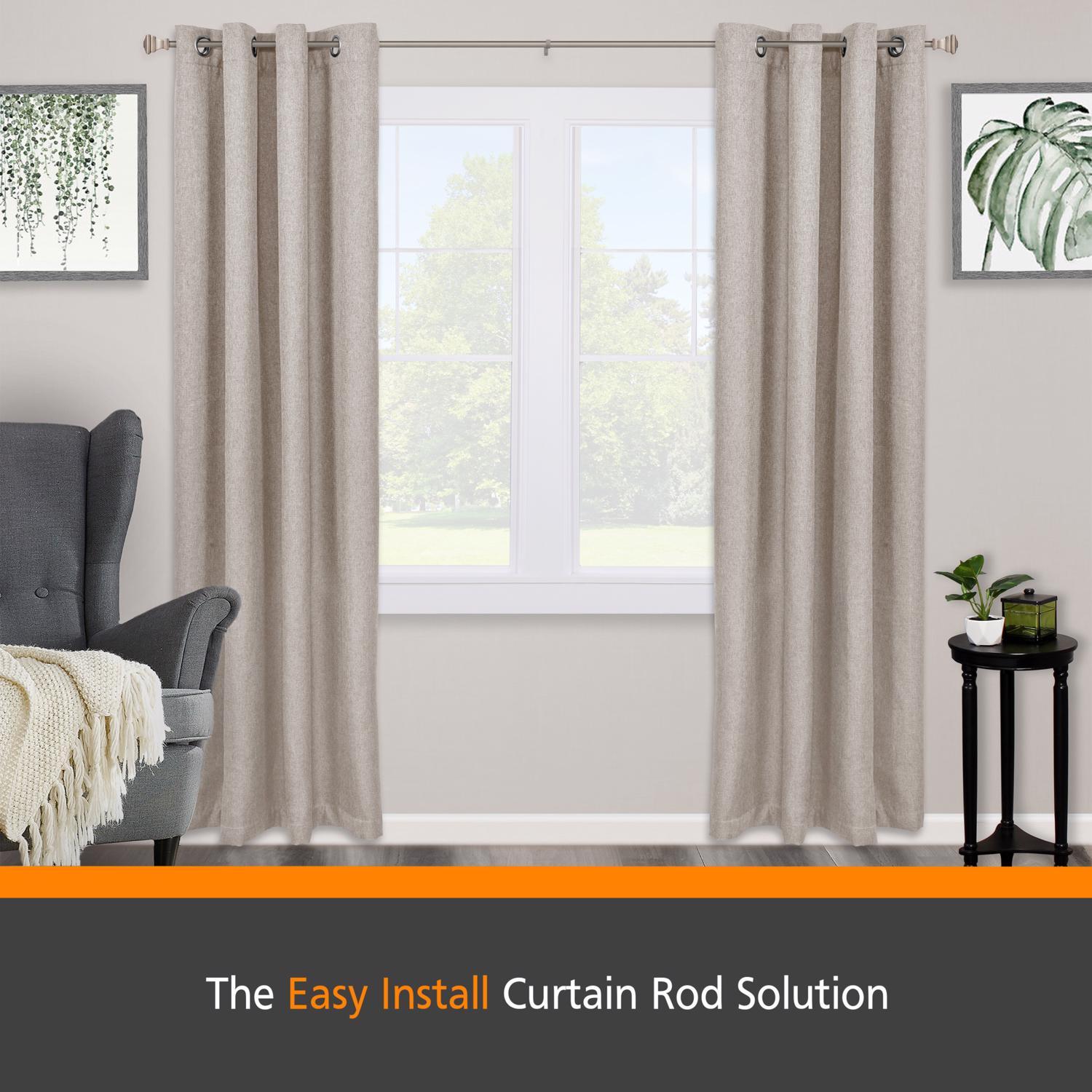 Kenney Fast Fit Pewter Silver Modern/Contemporary Curtain Rod 66 in. L X 120 in. L