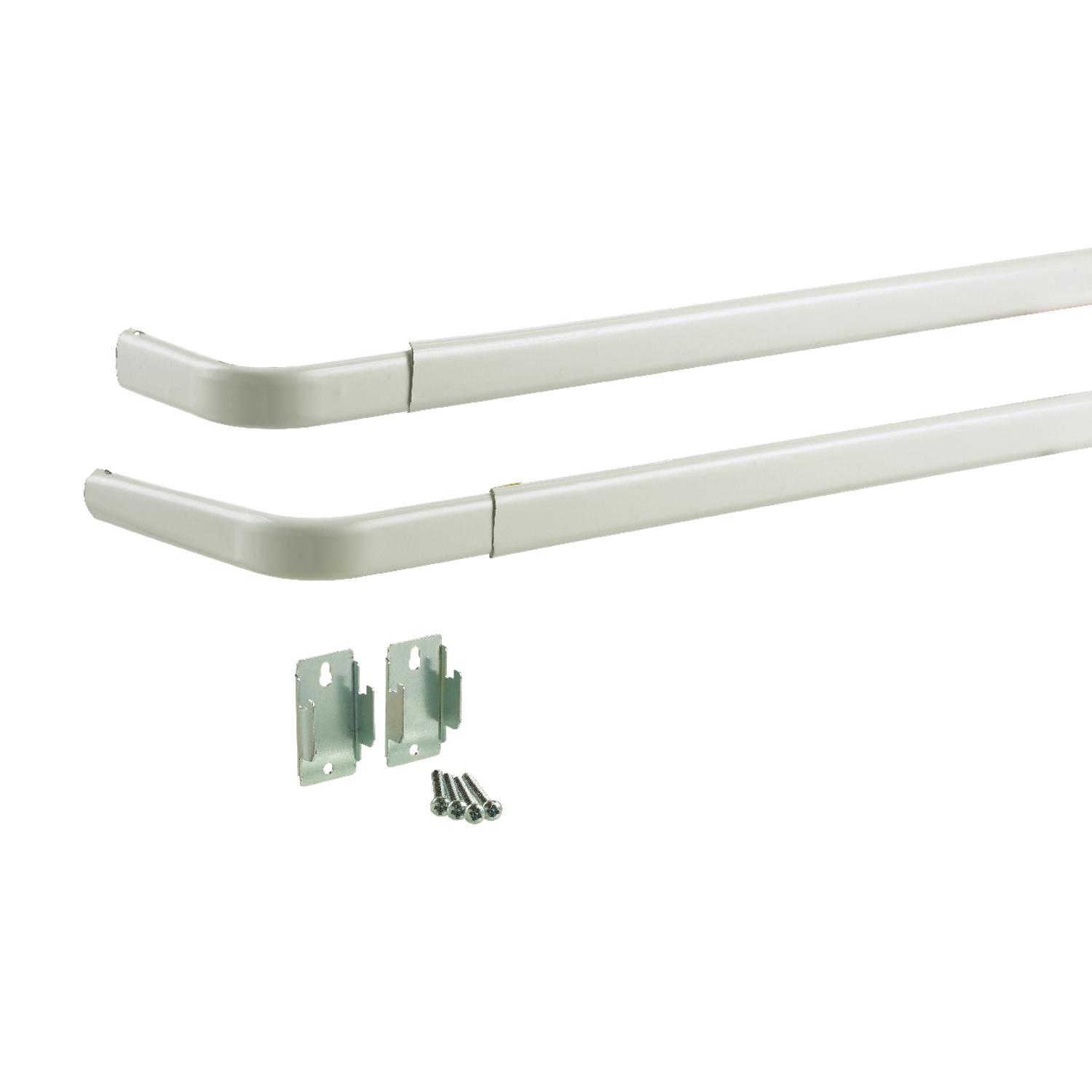 Kenney White Traditional/Transitional Double Curtain Rod 28 in. L X 48 in. L