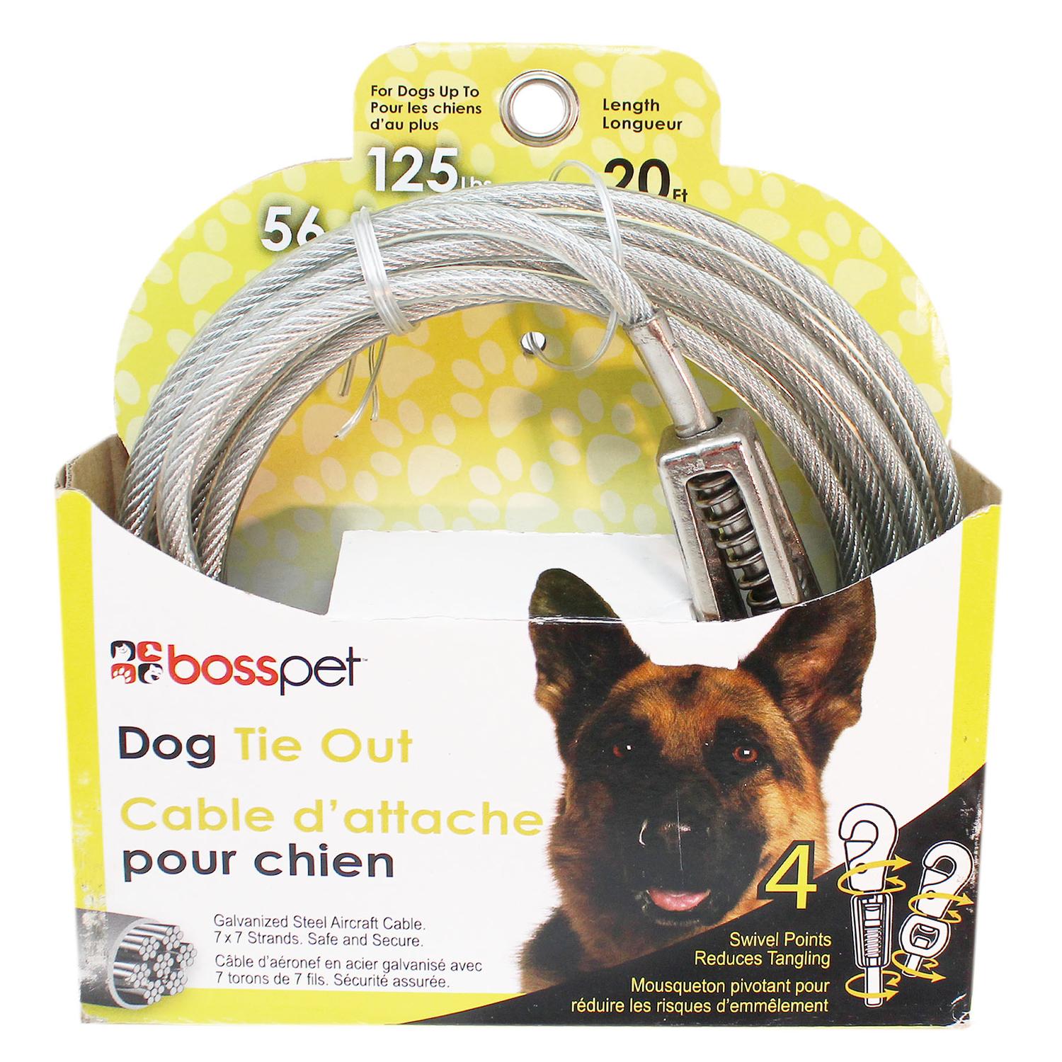 PDQ Silver Tie-Out Vinyl Coated Cable Dog Tie Out X-Large
