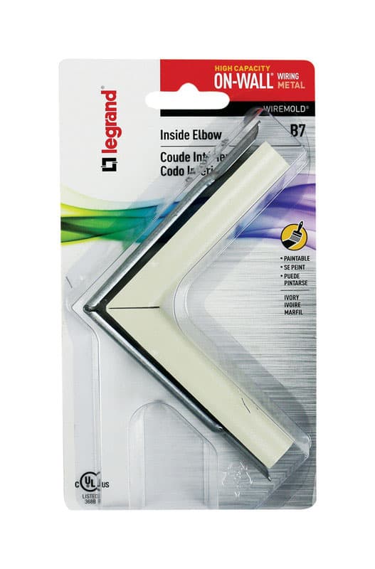 Legrand On-Wall 3.31 in. L Inside Elbow 1 pk