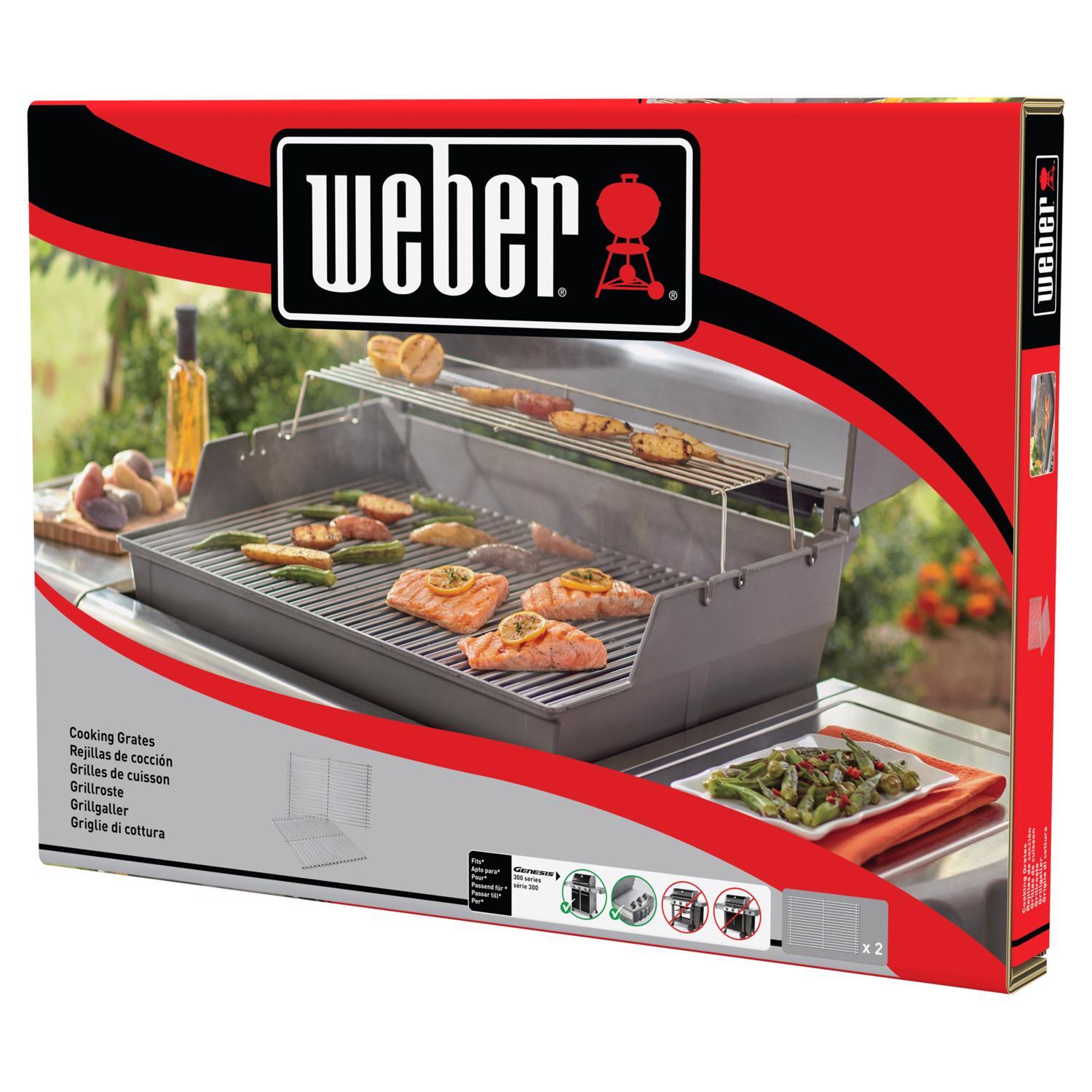 Weber Replacement SS Genesis 300 Series Grill Grate 19.5 in. L X 12.9 in. W