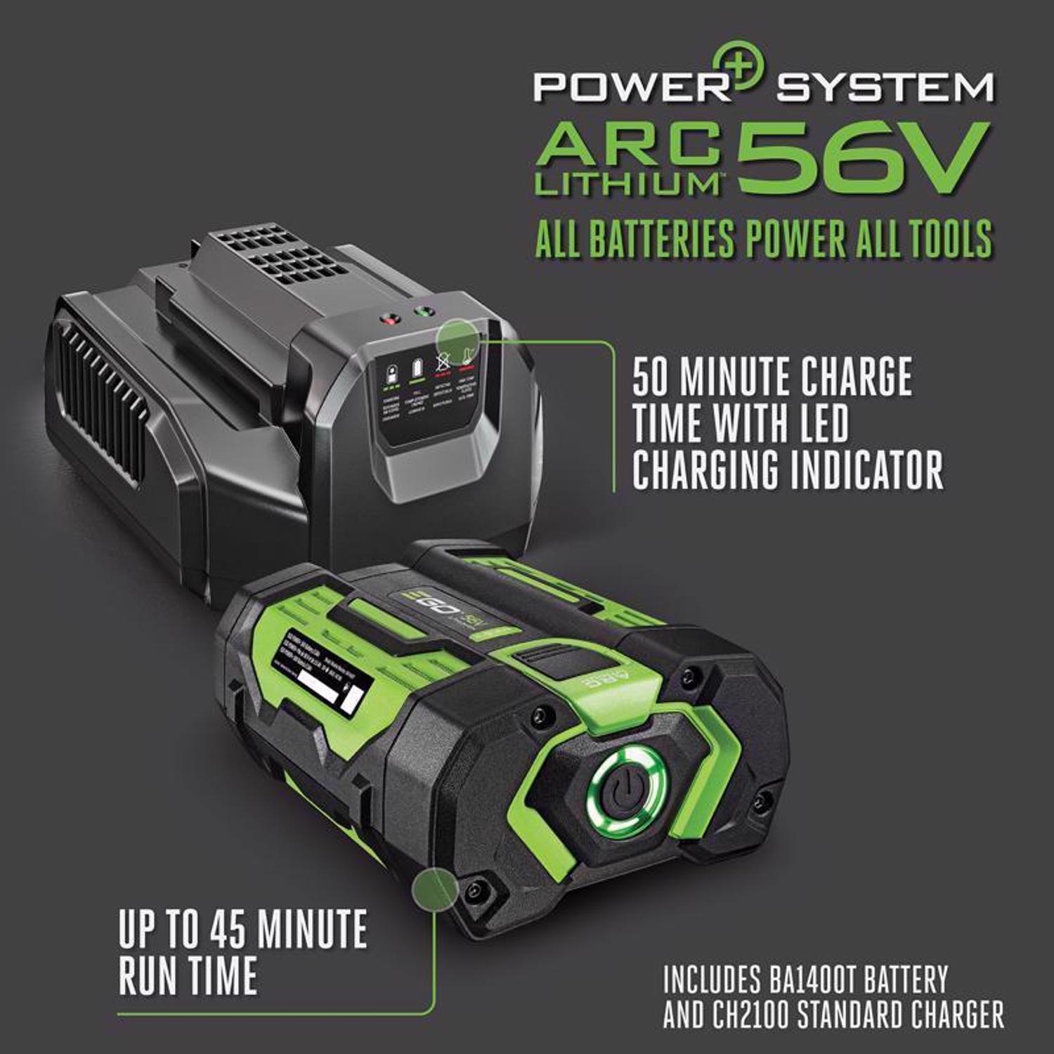 EGO Power+ Powerload ST1511T 15 in. 56 V Battery String Trimmer Kit (Battery & Charger) W/ TELESCOPIC SHAFT & 2.5 AH BATTERY
