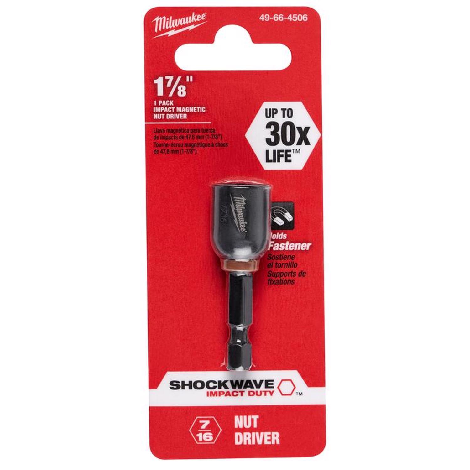 Milwaukee Shockwave 7/16 in. X 1-7/8 in. L Steel Nut Driver 1 pc