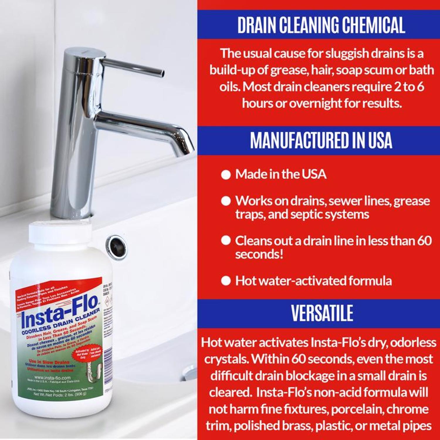 Insta-Flo Crystals Drain Cleaner 1 lb