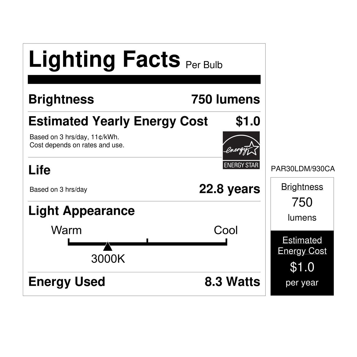 Feit Enhance PAR30 E26 (Medium) LED Bulb Bright White 75 Watt Equivalence 1 pk