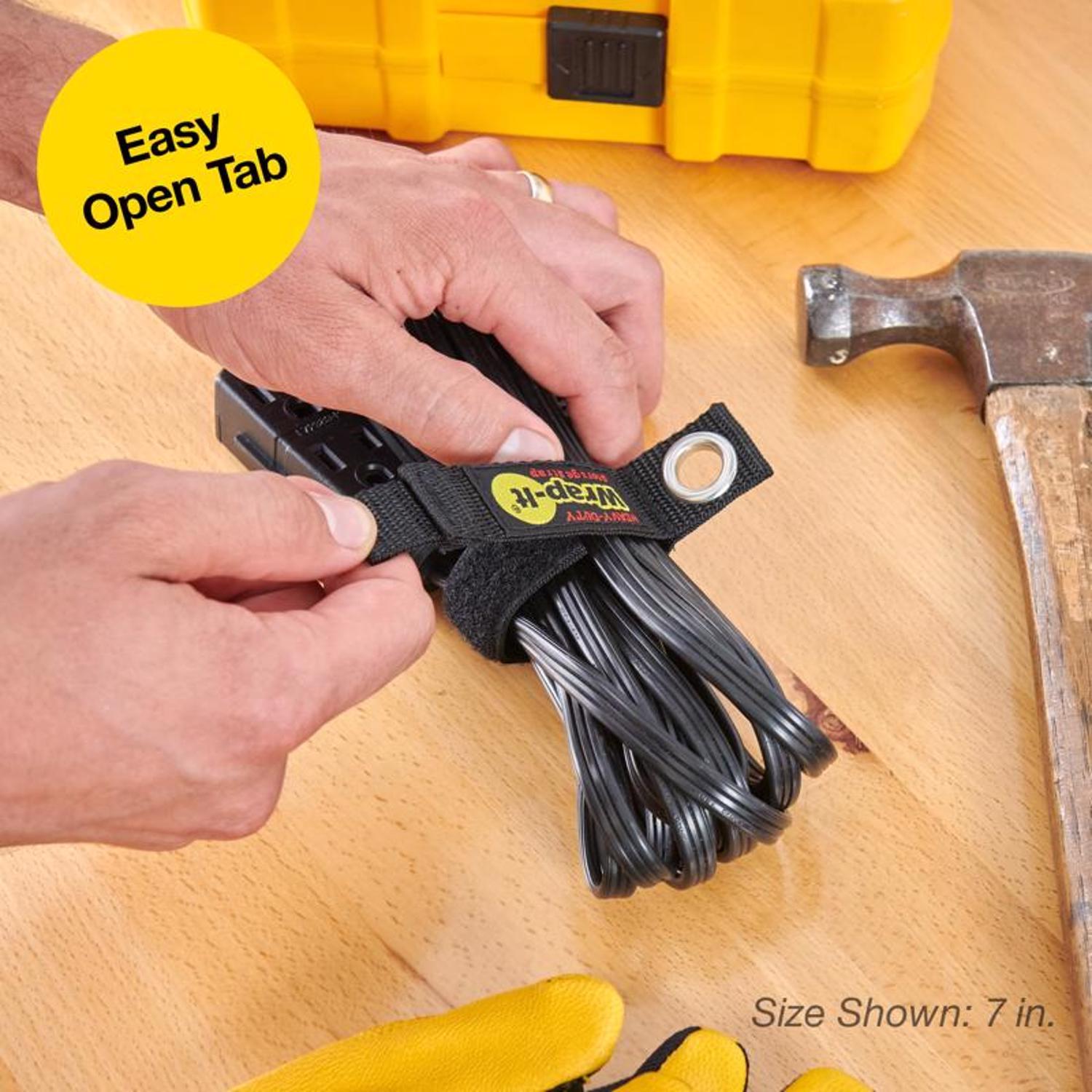 Wrap-It Heavy-Duty 1 in. W X 7 in. L Black Storage Straps 25 lb 4 pk