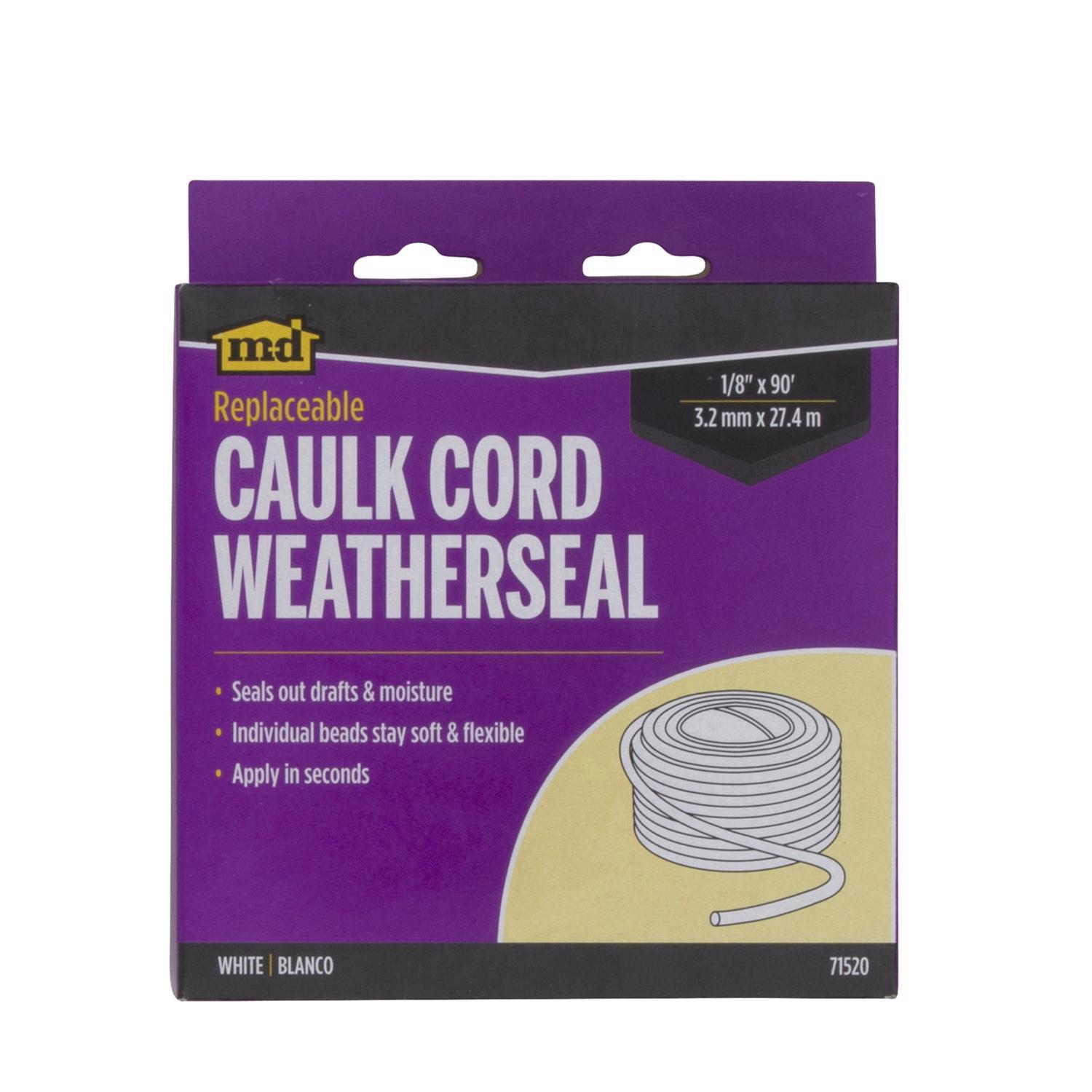M-D White Synthetic Fiber Caulk Backer Rod For Door and Window 90 ft. L X 1/8 in.