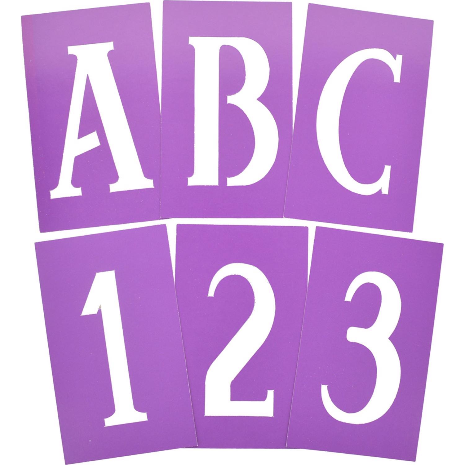 HILLMAN 4 in. Card Stock Decorative Serif Letter & Number Stencil Pack 4 in. Stencil Set 38 pk