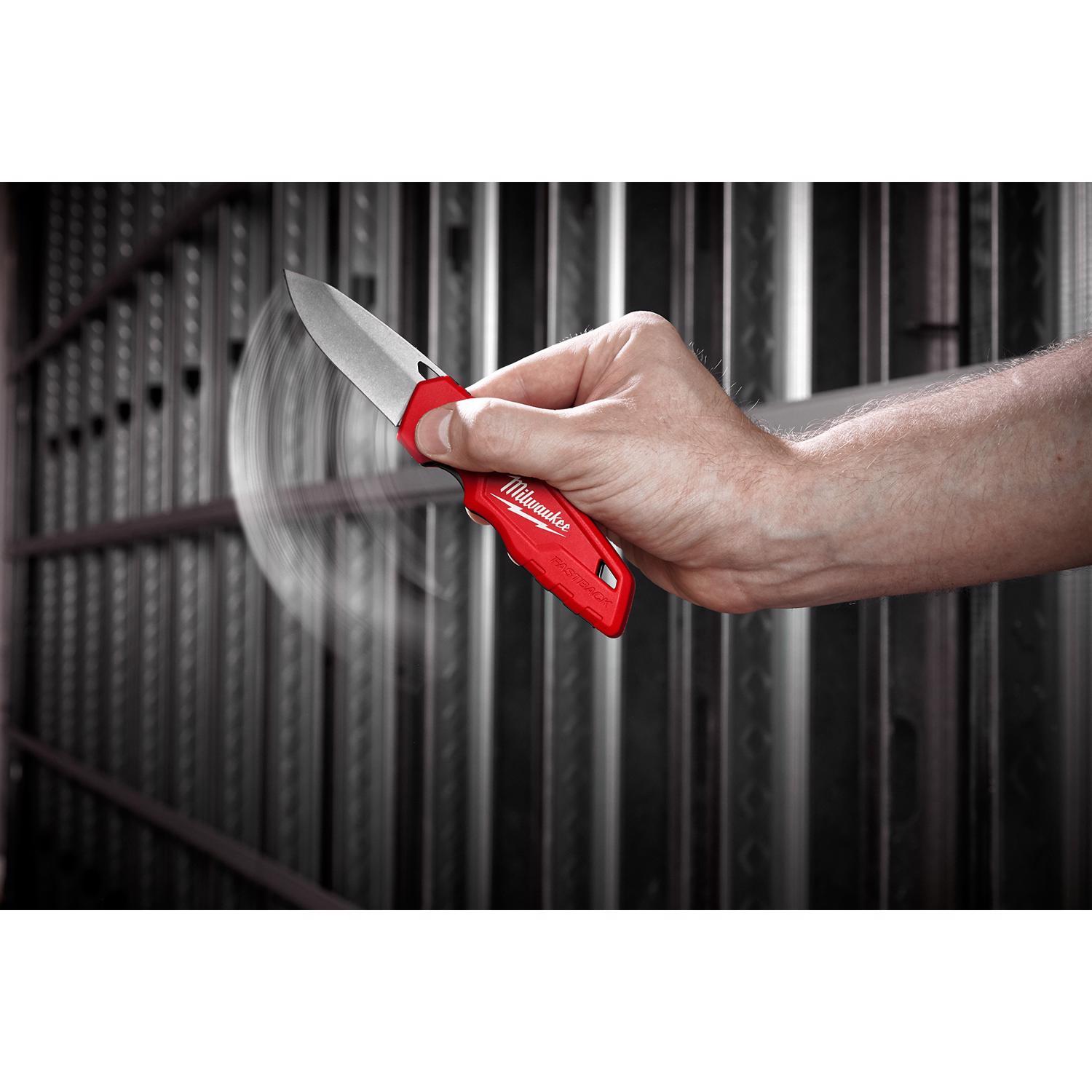 Milwaukee Fastback 7.5 in. Press and Flip Folding Pocket Knife Red 1 pc