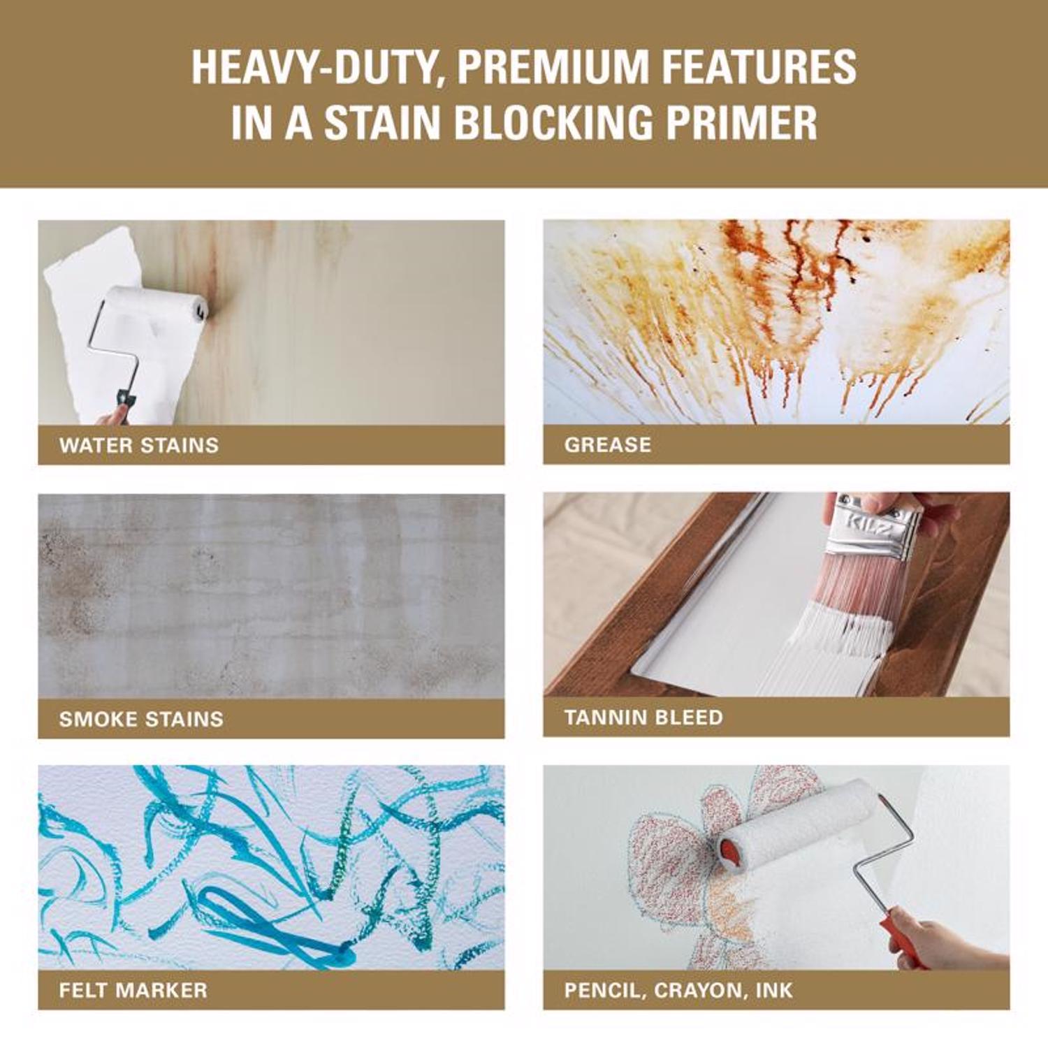 KILZ Premium White Flat Water-Based Stain Blocking Primer 5 gal
