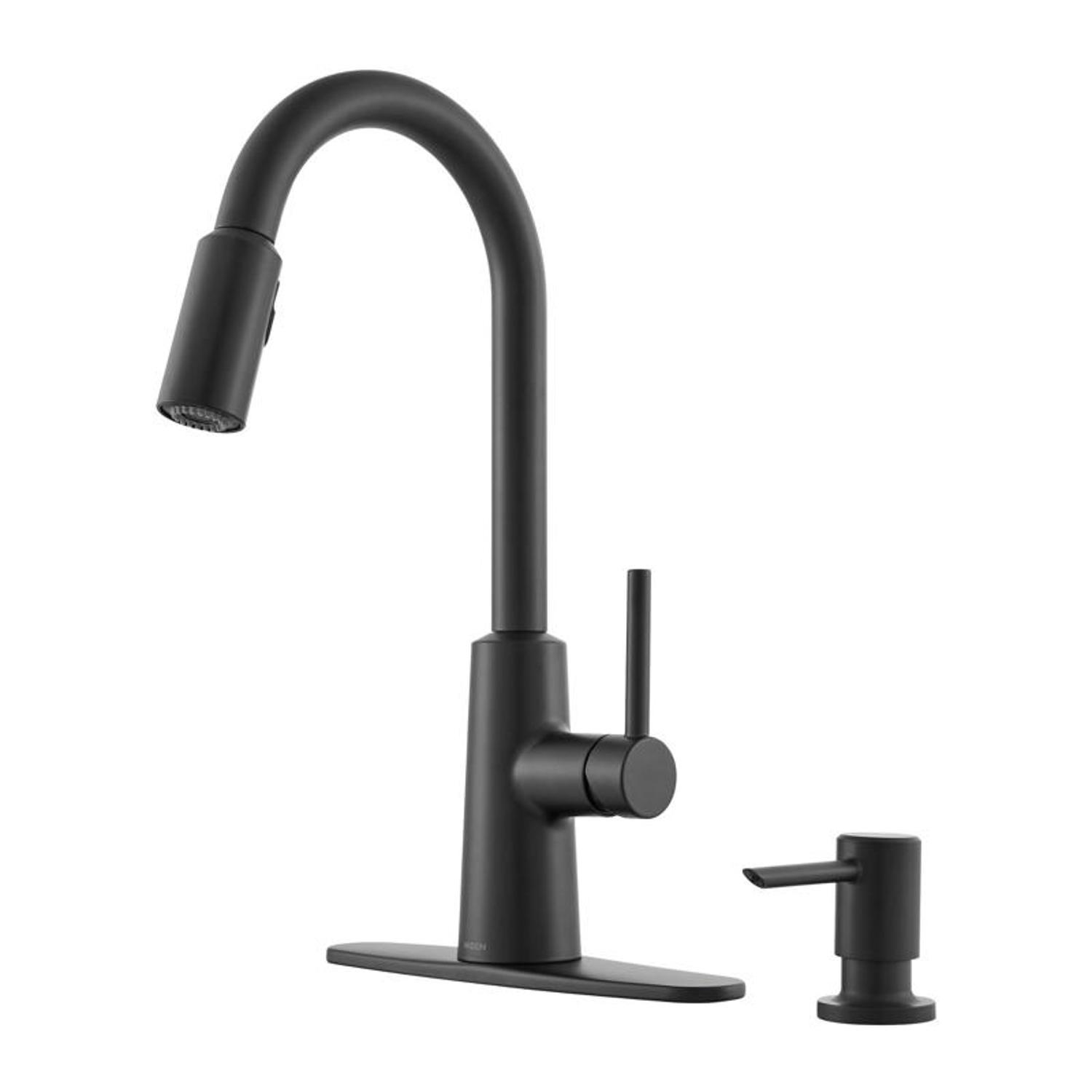 Moen Nori One Handle Matte Black Kitchen Faucet