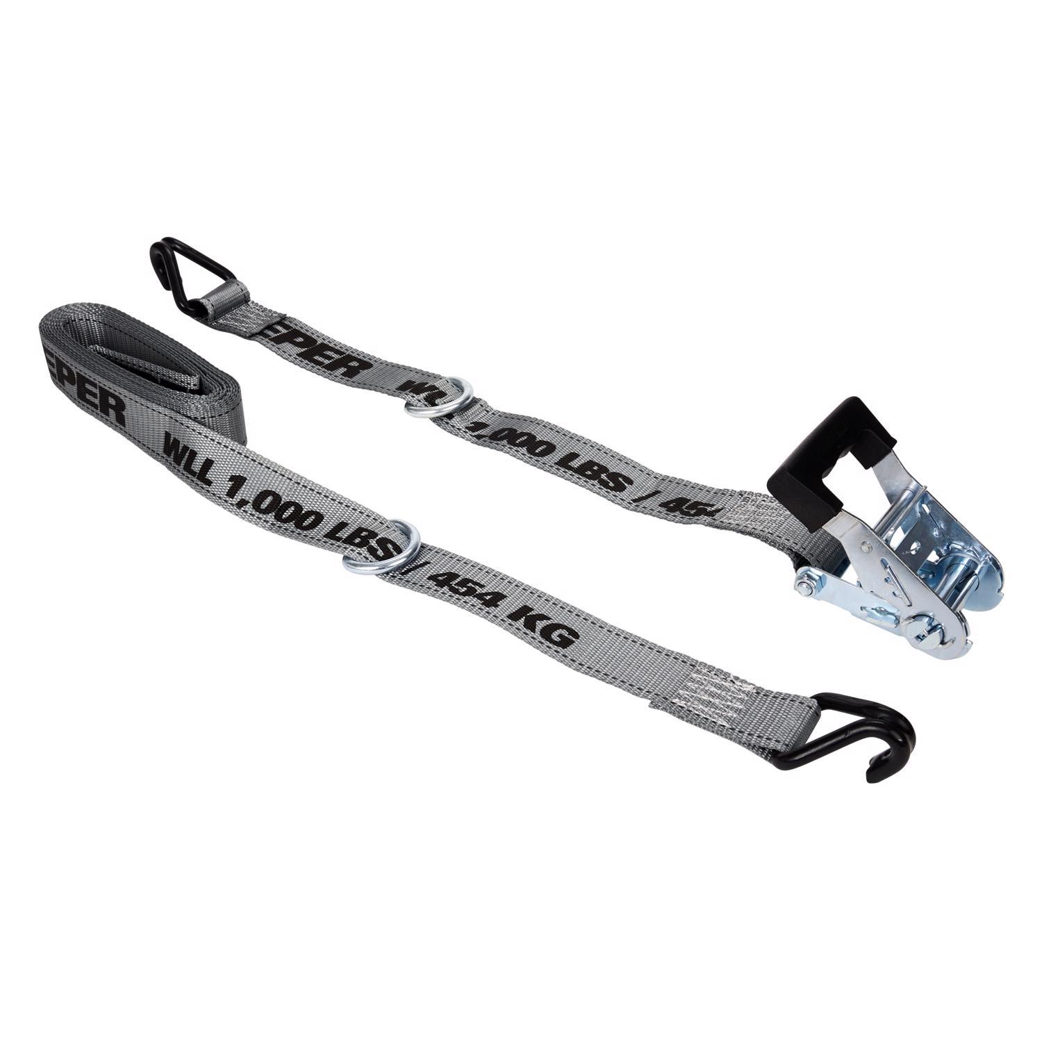 Keeper 1.5 in. W X 14 ft. L Gray Tie Down w/Ratchet 1000 lb 1 pk