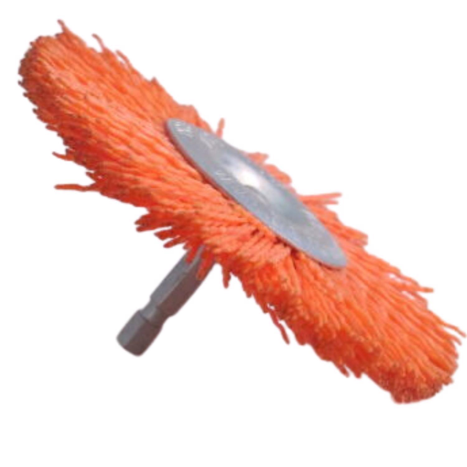 Dico Nyalox 4 in. Medium Crimped Mandrel Mounted Wheel Brush Nylon 2500 rpm 1 pc