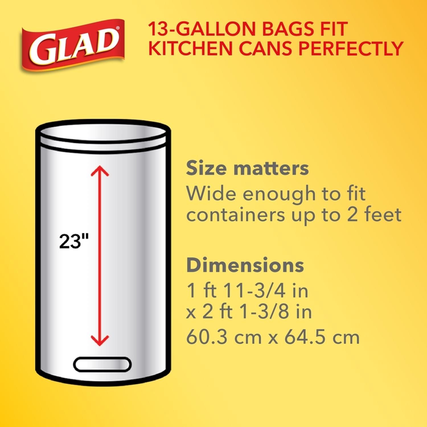 Glad ForceFlex 13 gal Lavender Scent Tall Kitchen Bags Drawstring 40 pk 0.78 mil