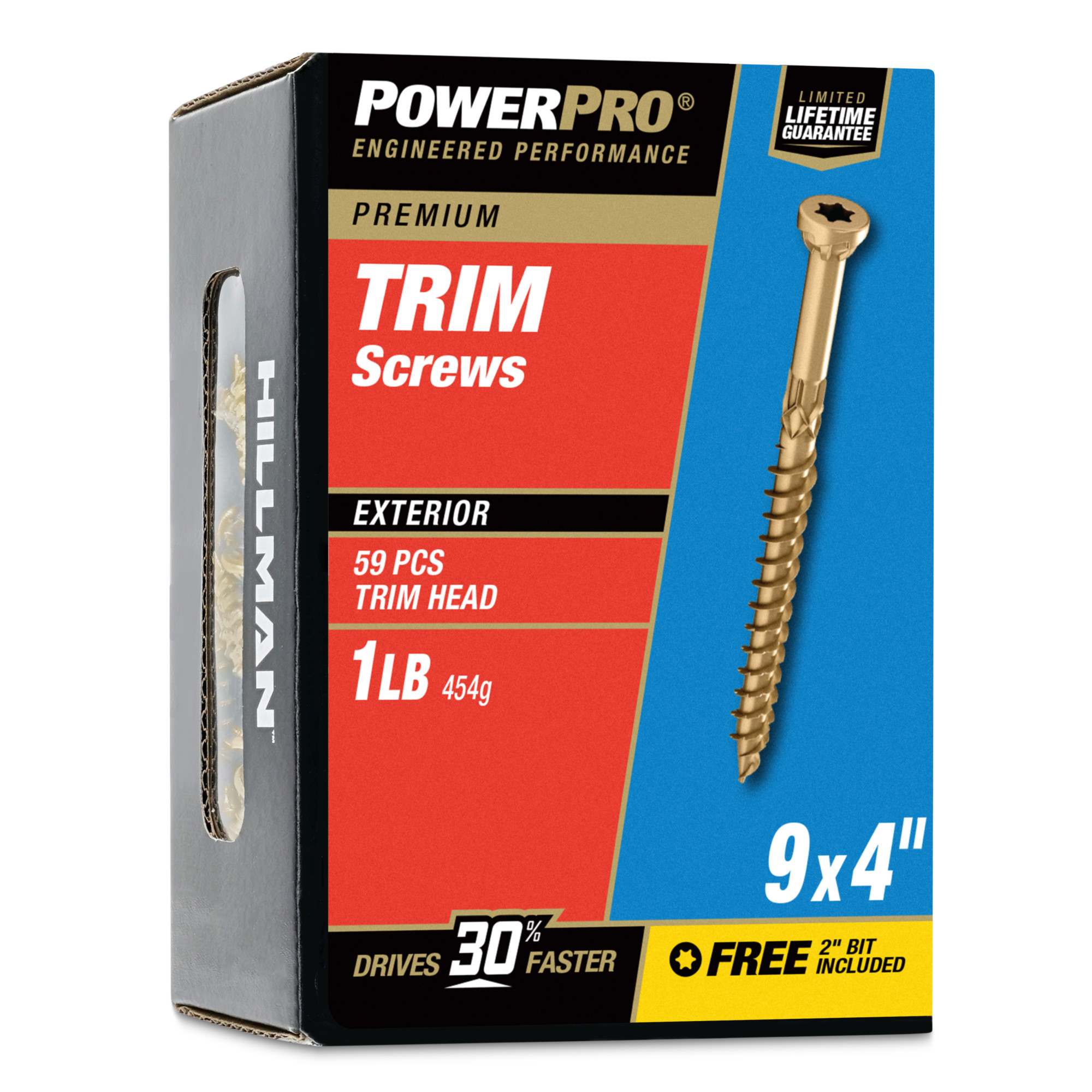 Power Pro&reg; Premium Bronze Exterior Trim Screws (#9 x 4 in.) - 59 pc
