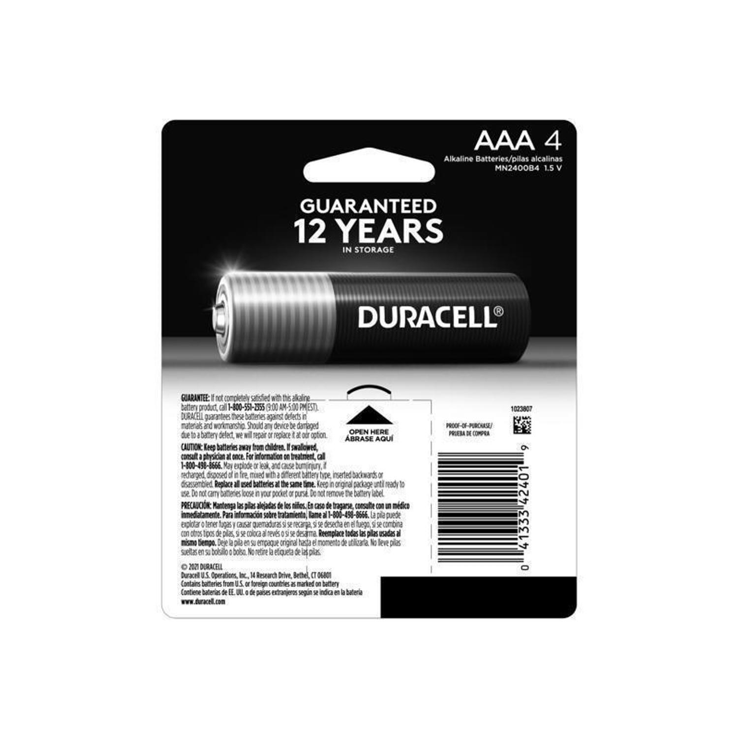 Duracell Coppertop AAA Alkaline Batteries 4 pk Carded