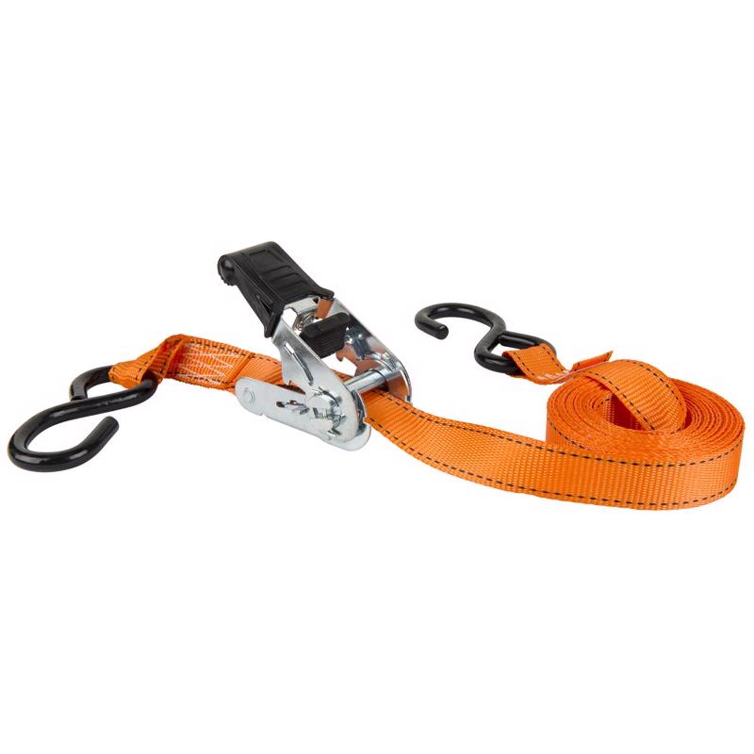 Keeper 1 in. W X 15 ft. L Orange Tie Down w/Ratchet 500 lb 2 pk
