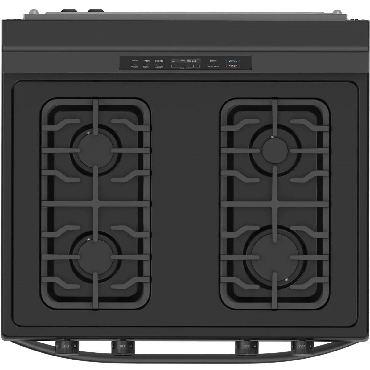 Midea 30 in. Black Freestanding Gas Range with 4 Sealed Burners