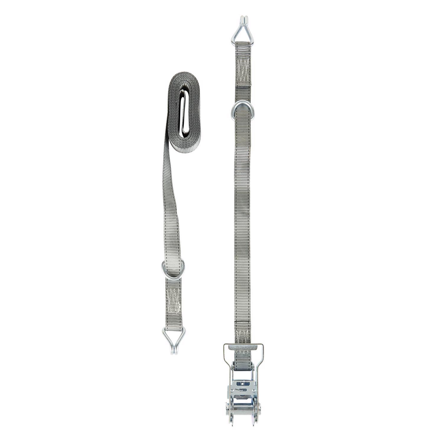 Keeper 1 in. W X 15 ft. L Gray Tie Down w/Ratchet 666 lb 1 pk
