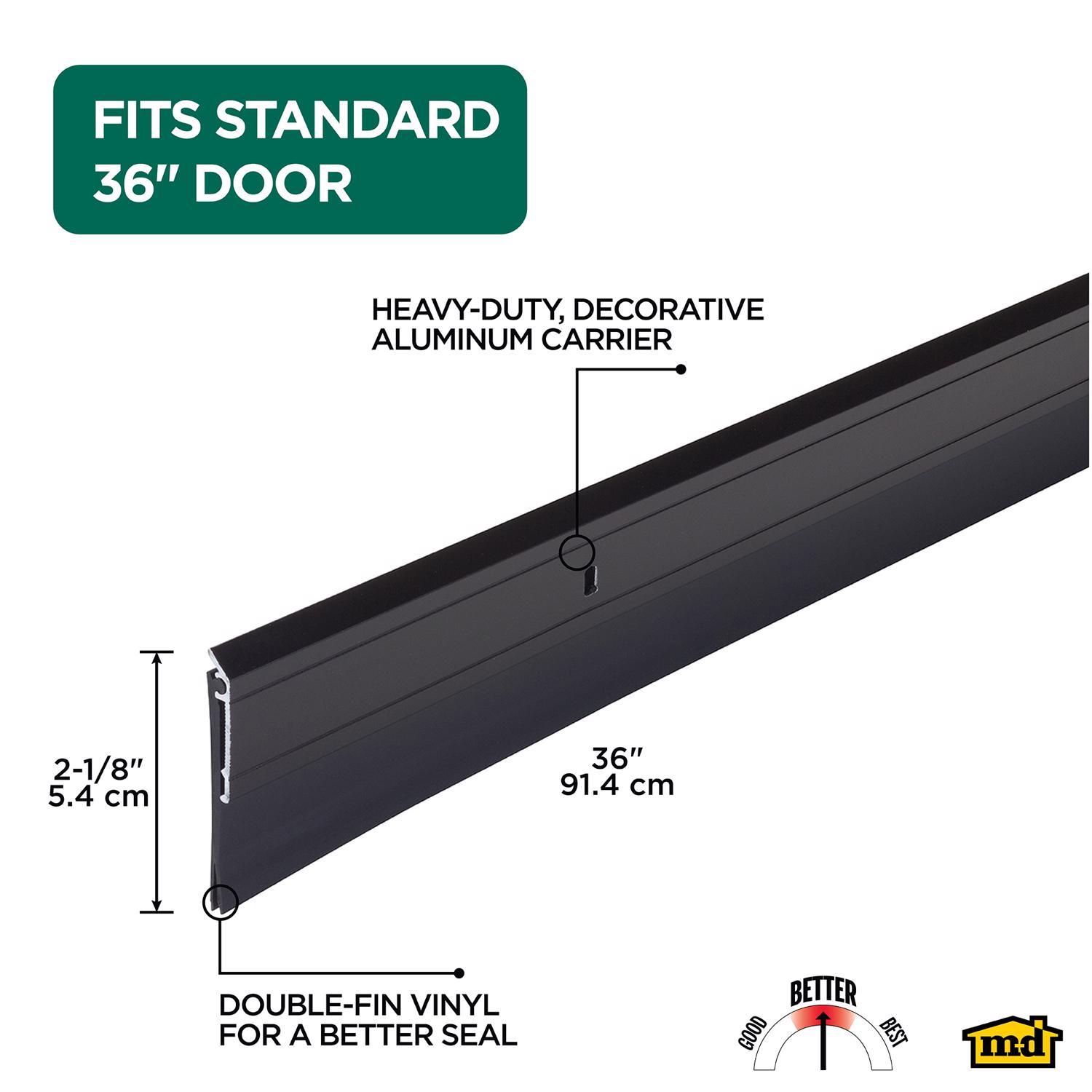M-D Building Products Bronze Aluminum/Vinyl Sweep For Doors 36 in. L X 2.13 in.