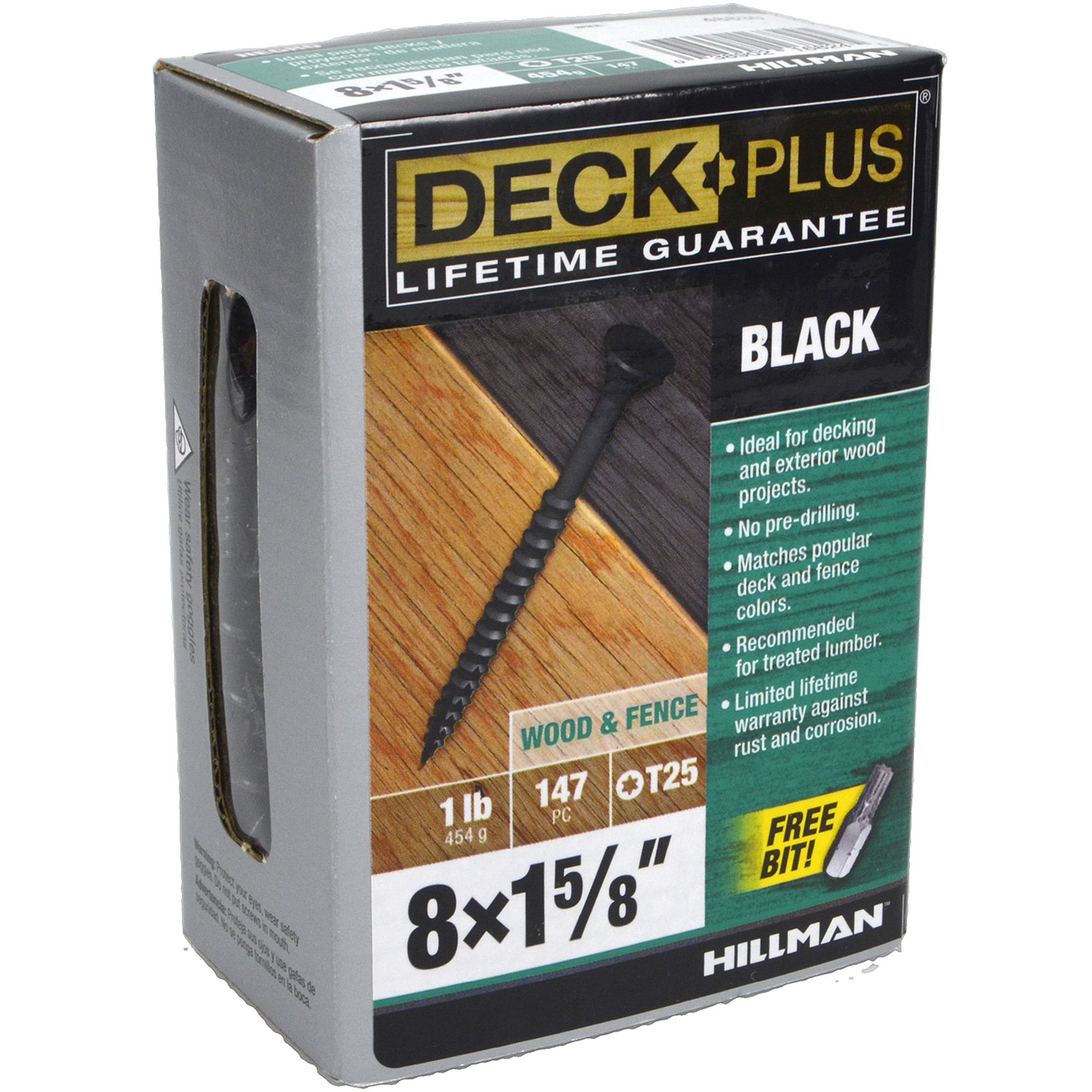 Deck Plus Black Deck Screws (#8 x 1-5/8 in.)