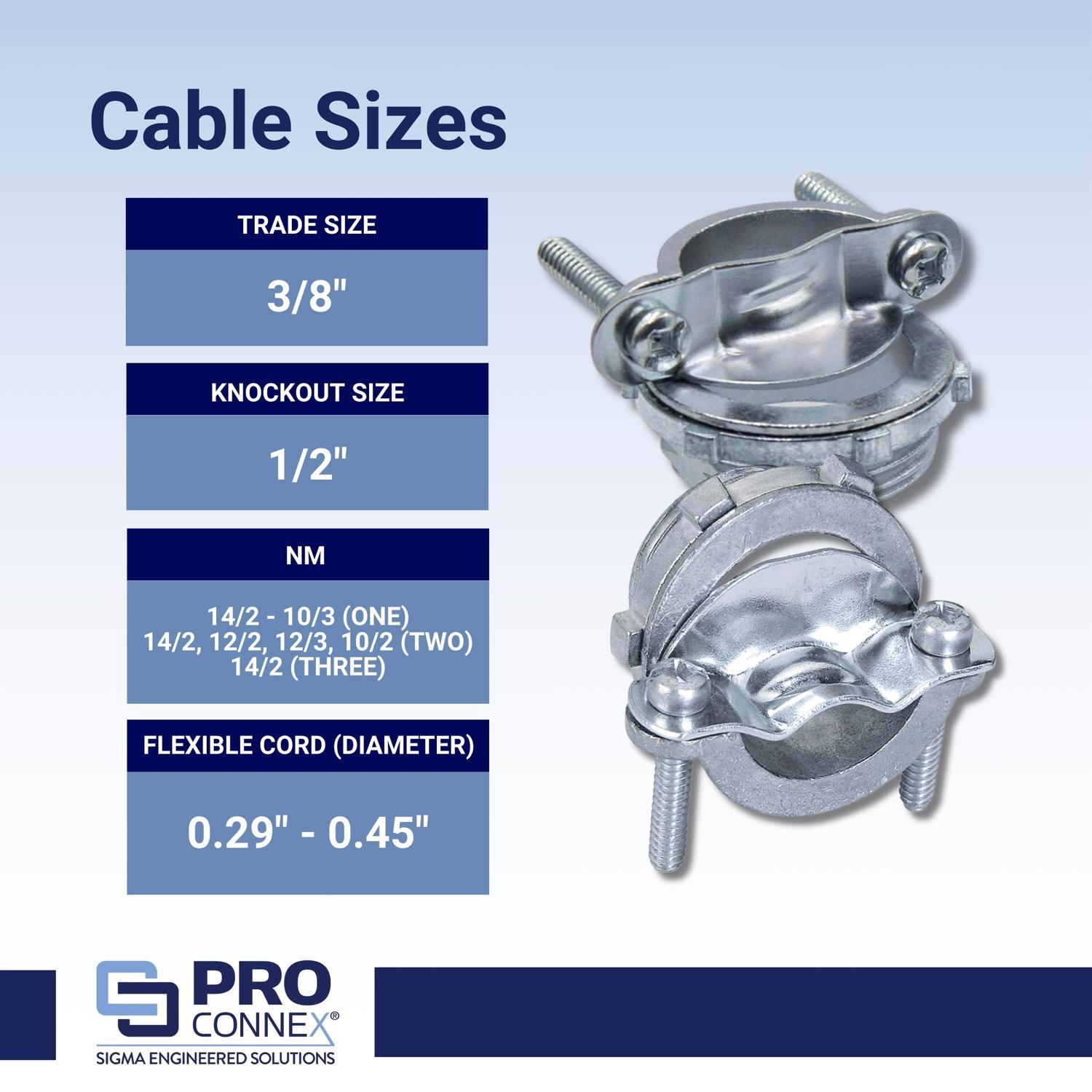 Sigma Engineered Solutions ProConnex NM/SE Clamp Clamp Connector 1/2 in. D 100 pk