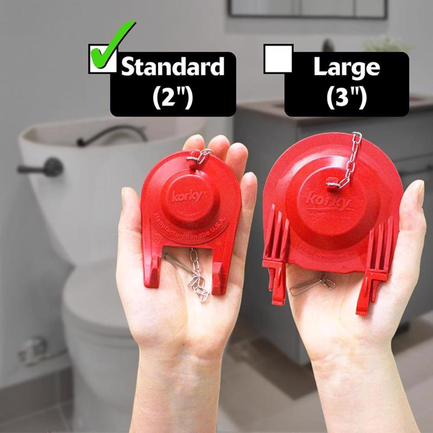 Korky Plus Universal 2 Inch Toilet Flapper Red