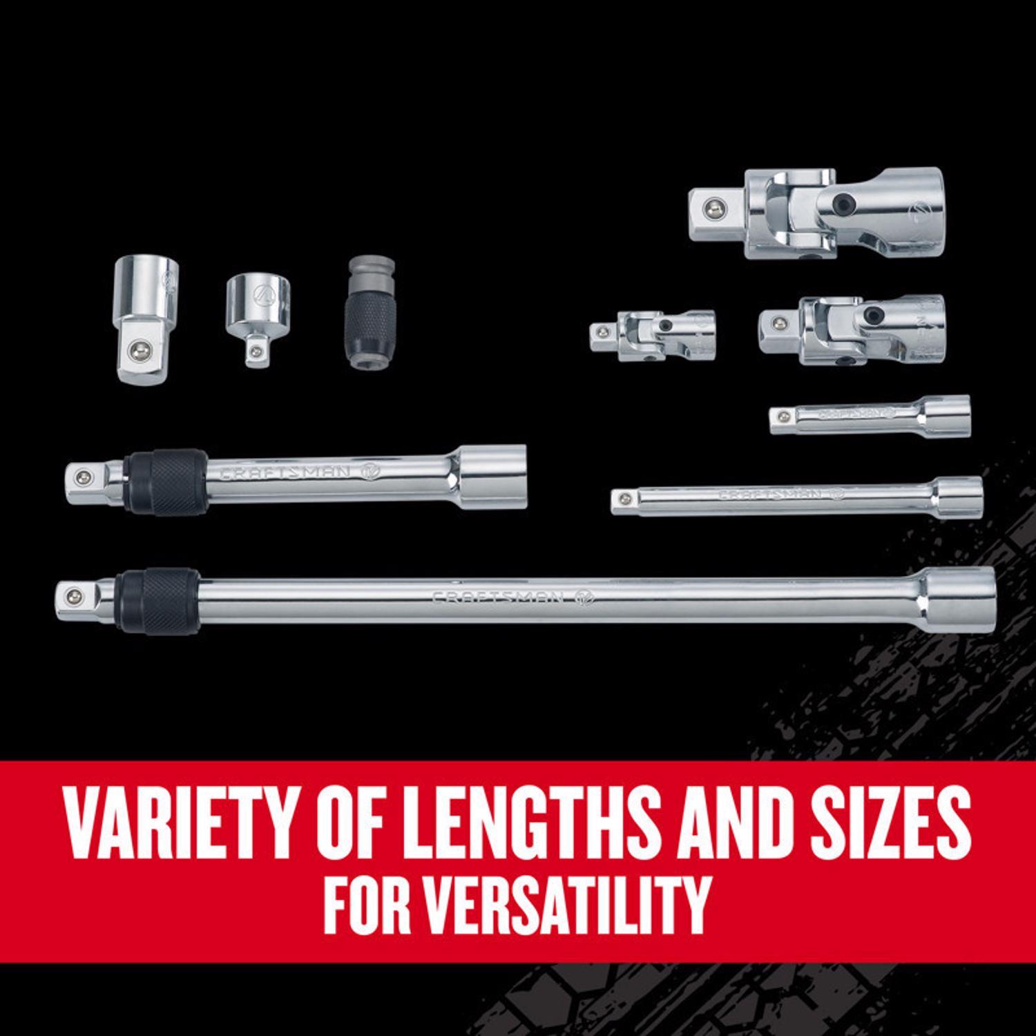 Craftsman V-Series 1/4, 3/8 and 1/2 in. drive Socket Accessory Set 10 pc