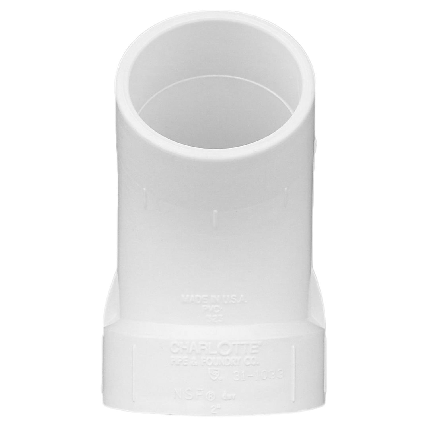 Charlotte Pipe Schedule 40 2 in. Hub X 2 in. D Spigot PVC 45 Degree Street Elbow 1 pk