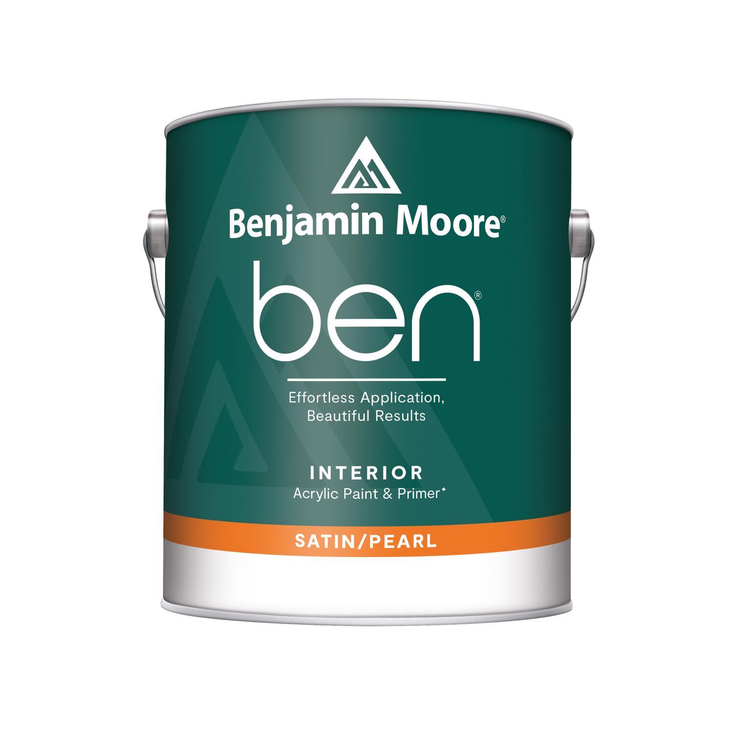 Benjamin Moore Ben Satin/Pearl White Paint and Primer Interior 1 gal