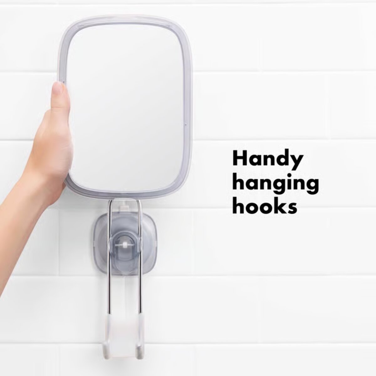 OXO Good Grips 13 in. H X 7 in. W Portable Shower Mirror Silver
